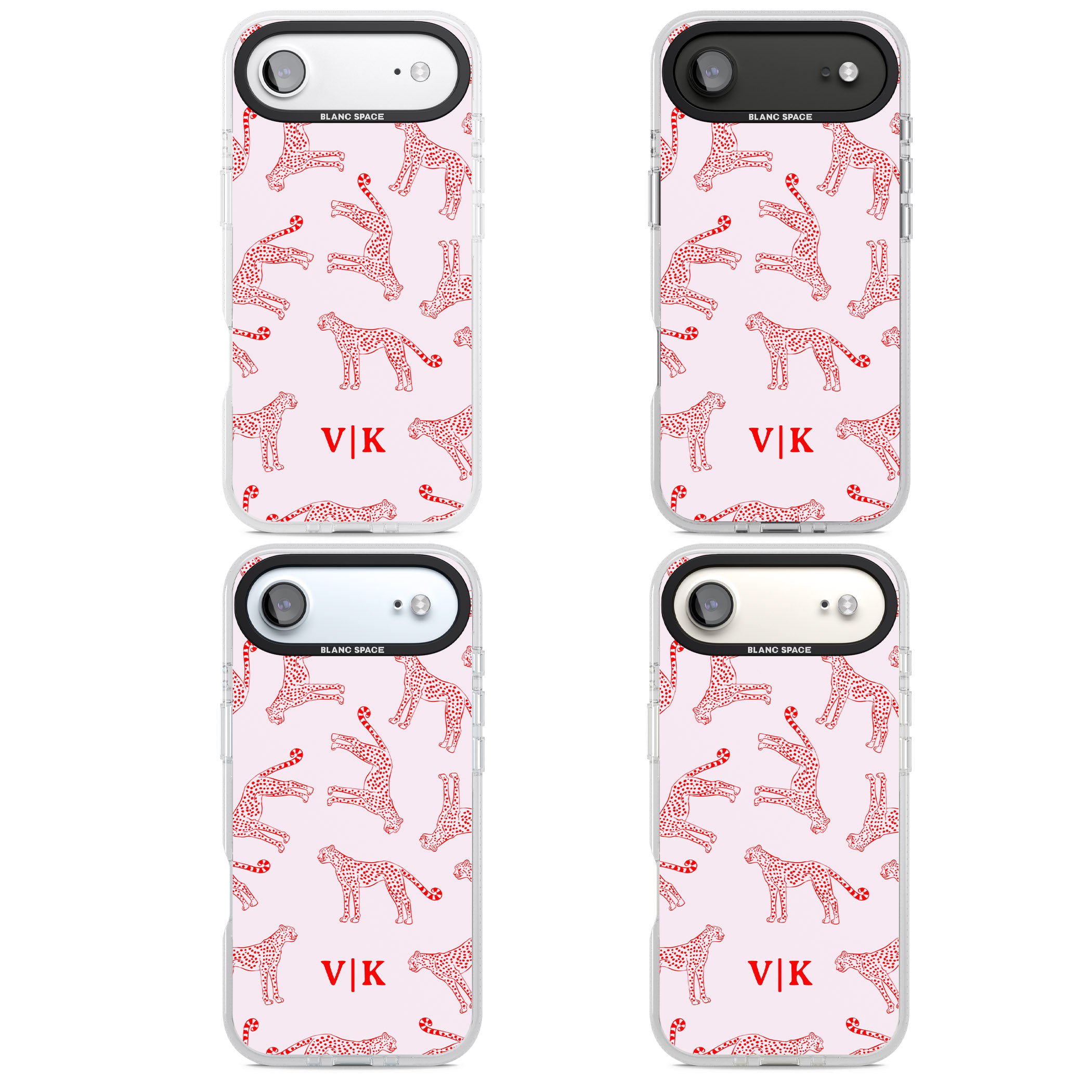 Personalised Red & Pink Cheetah iPhone 17 Air Impact Air Clear Phone Case APT Impact Protection