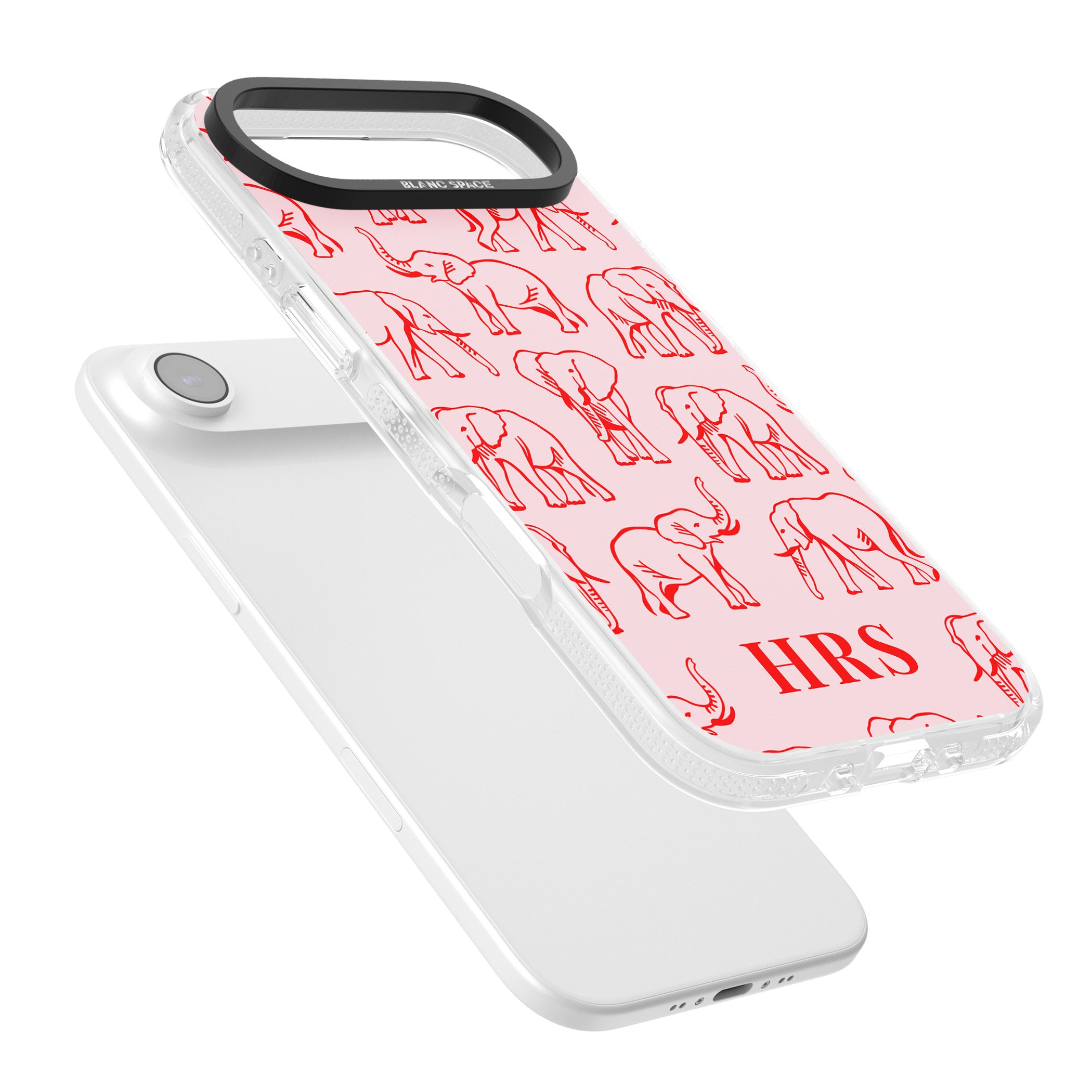 Personalised Red Elephant Outline iPhone 17 Air Impact Air Clear Phone Case Colours