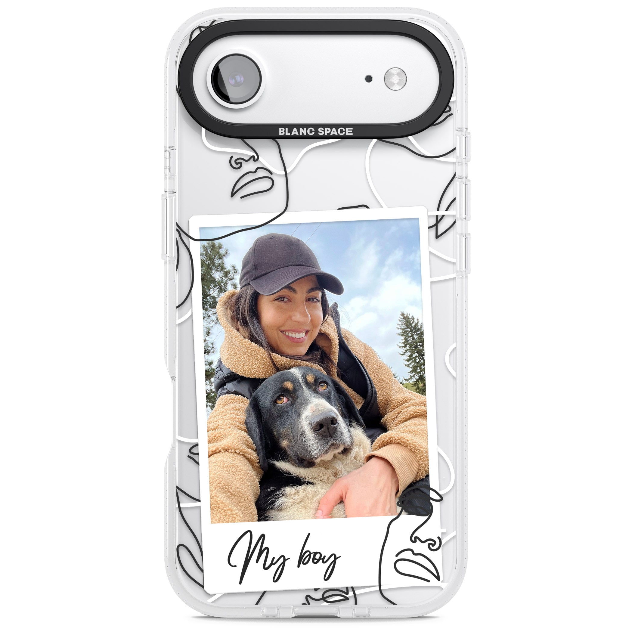 Personalised Abstract Faces Instant Photo iPhone 17 Air Impact Air Clear Phone Case