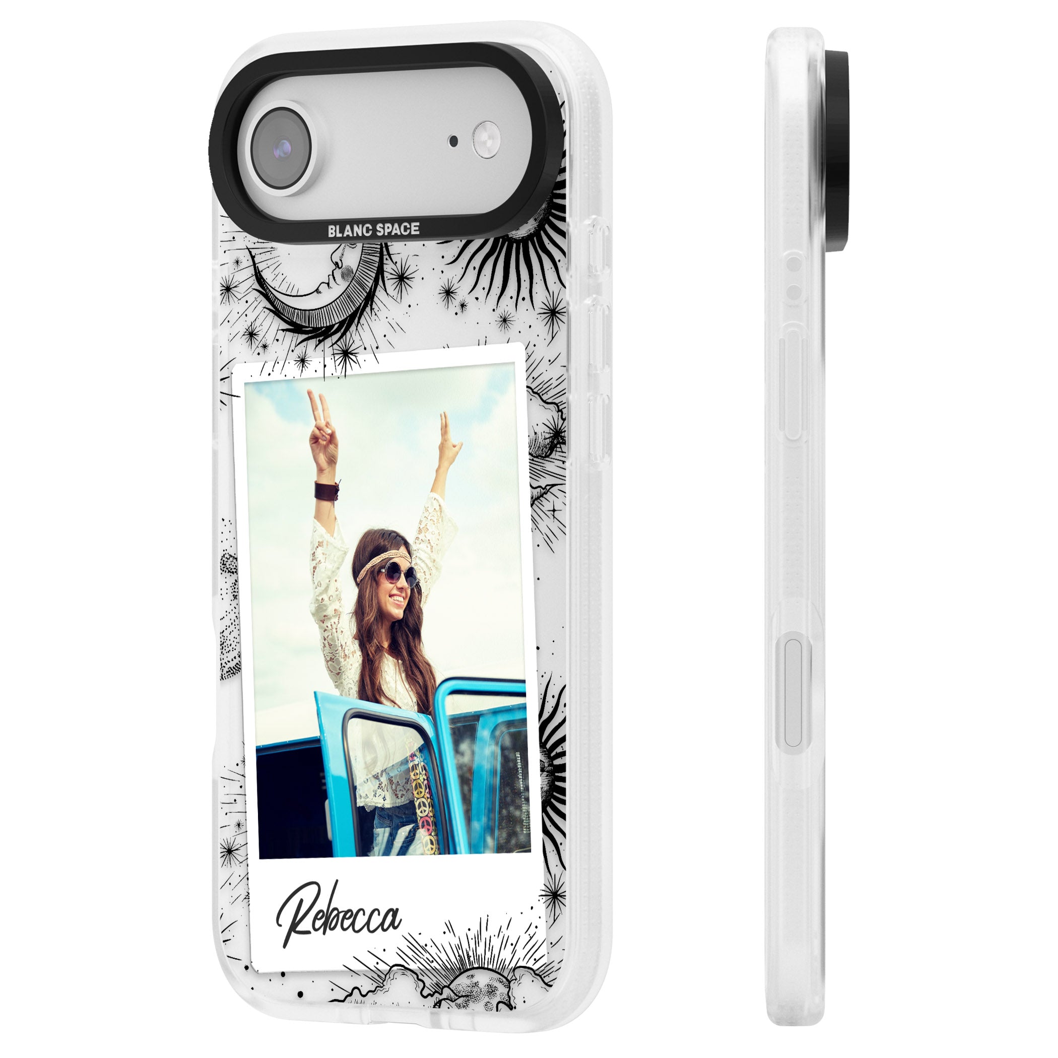 Personalised Astrology Instant Photo iPhone 17 Air Impact Air Clear Phone Case Side Profile