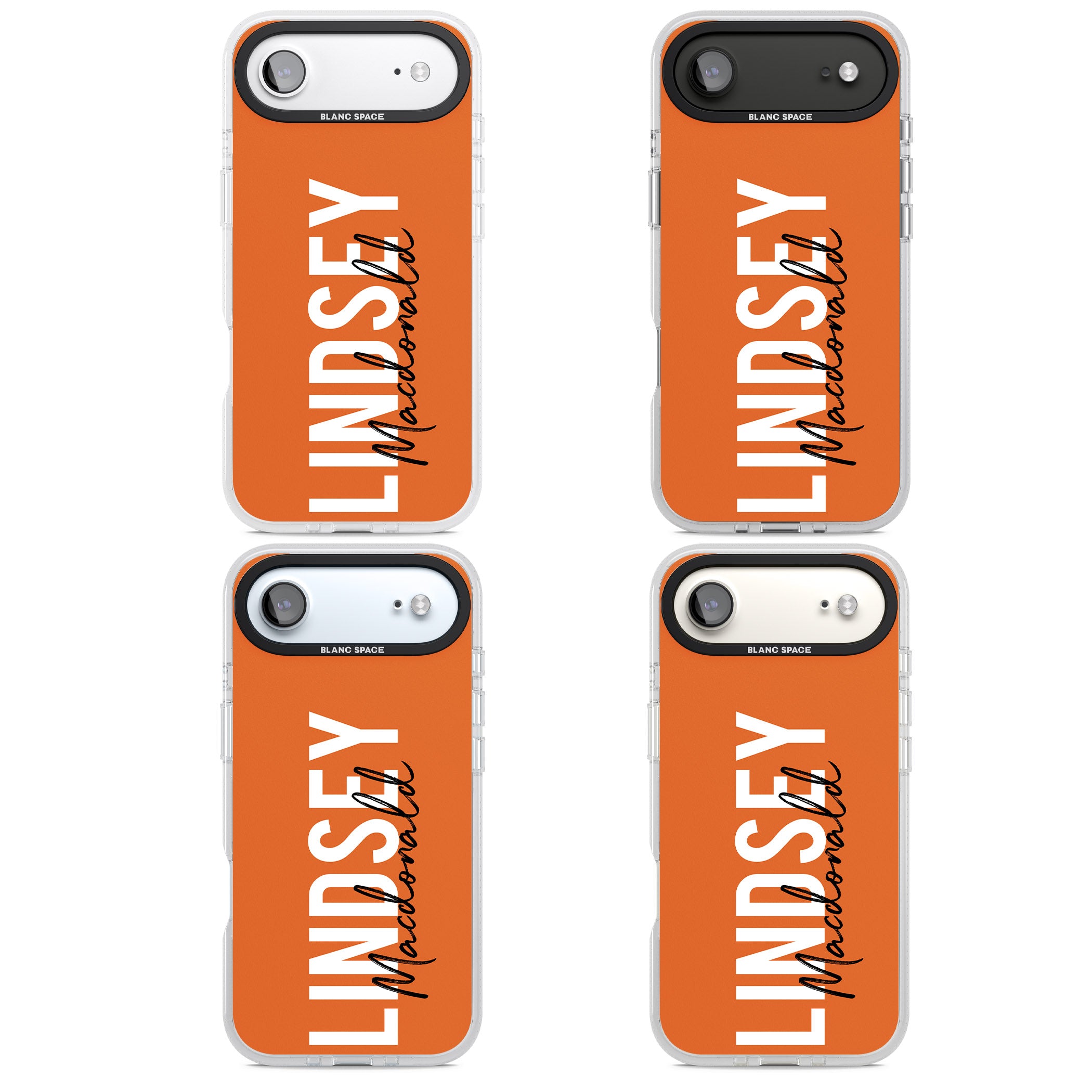 Personalised Bold Name: Orange iPhone 17 Air Impact Air Clear Phone Case APT Impact Protection