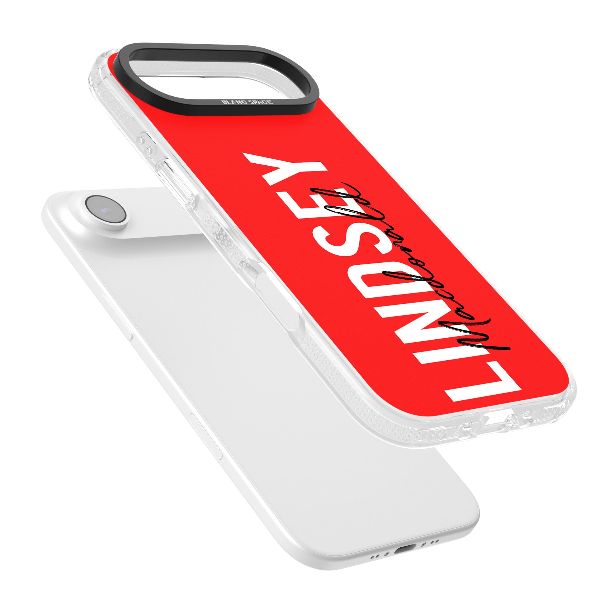 Personalised Bold Name: Red iPhone 17 Air Impact Air Clear Phone Case Colours