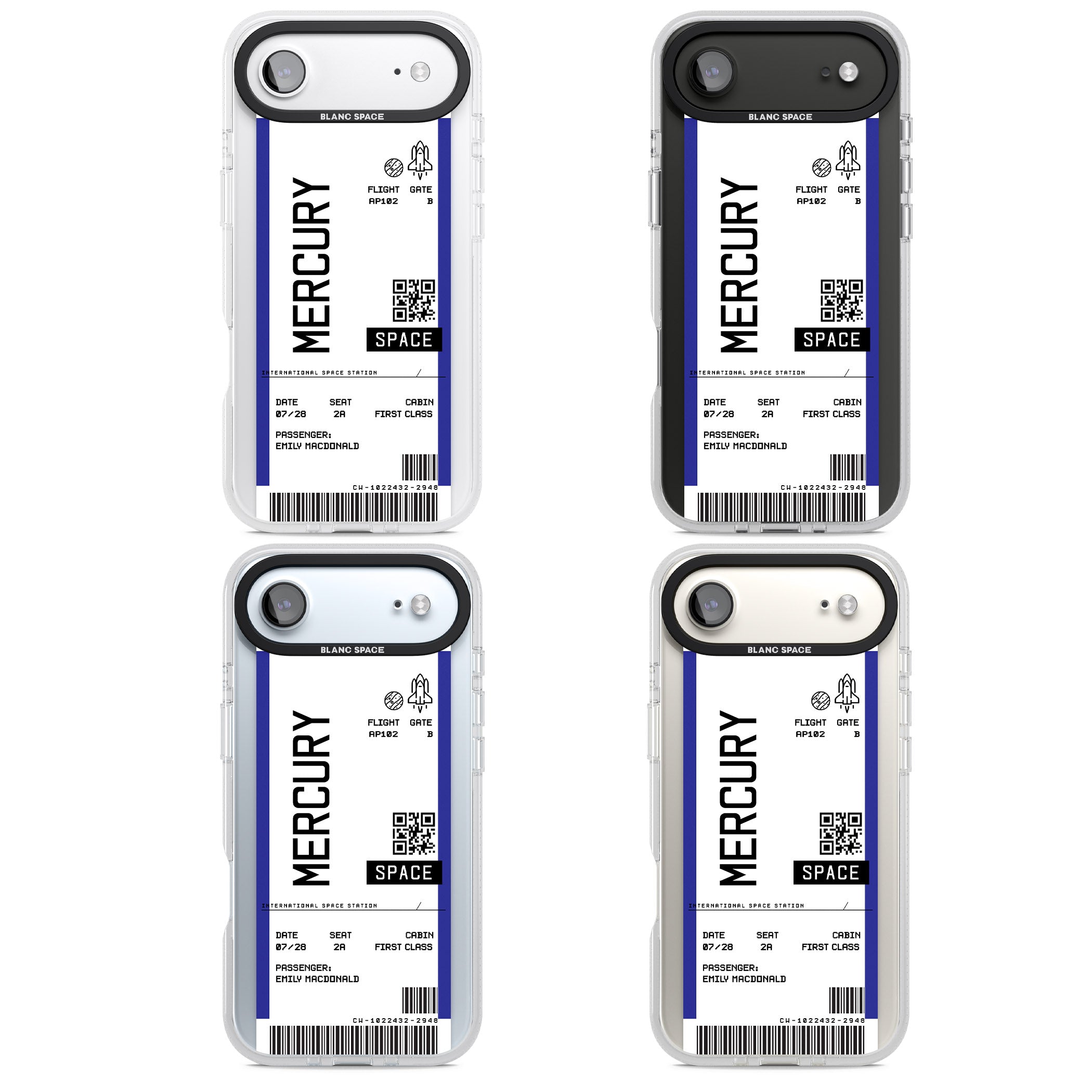 Personalised Mercury Travel Ticket iPhone 17 Air Impact Air Clear Phone Case APT Impact Protection