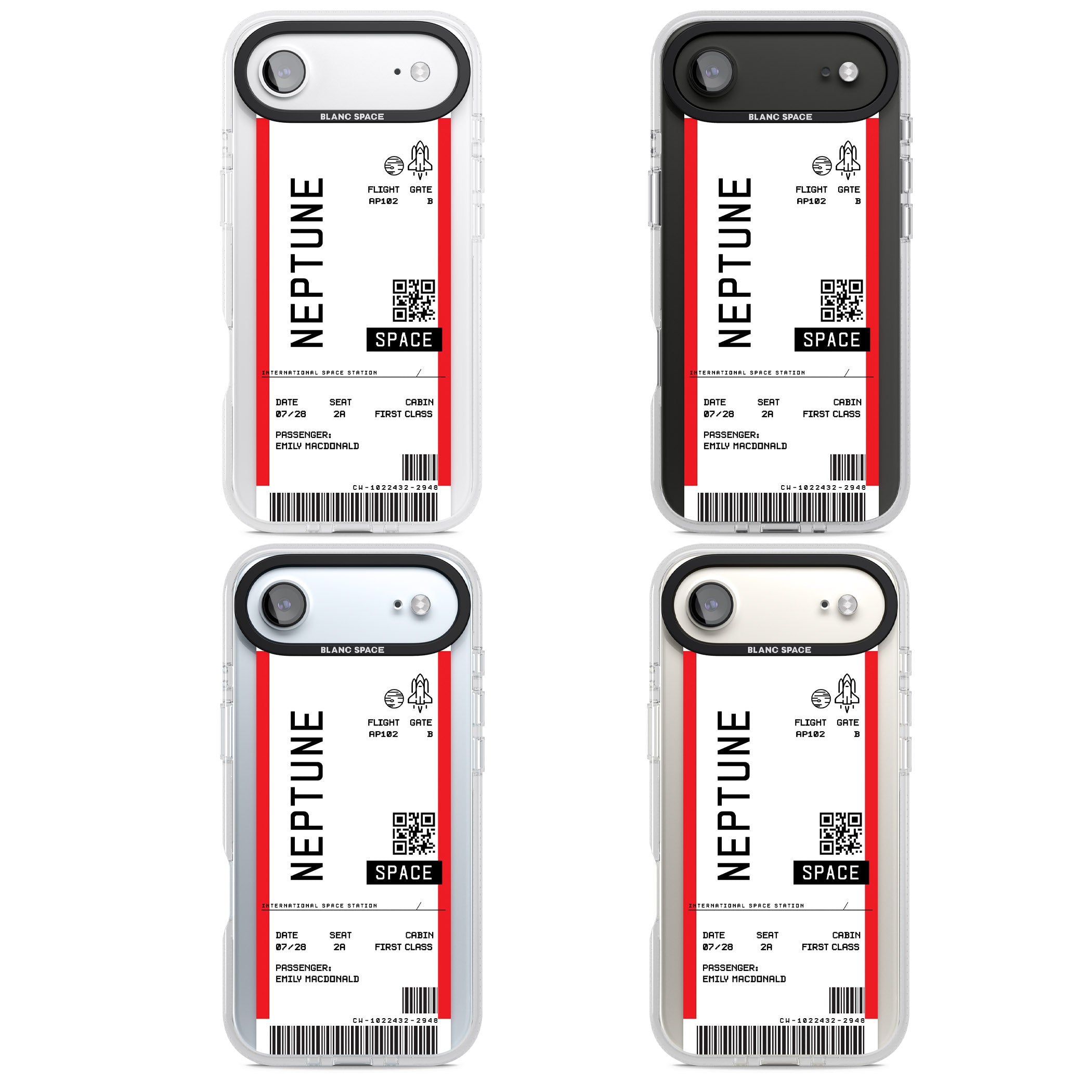 Personalised Neptune Travel Ticket iPhone 17 Air Impact Air Clear Phone Case APT Impact Protection
