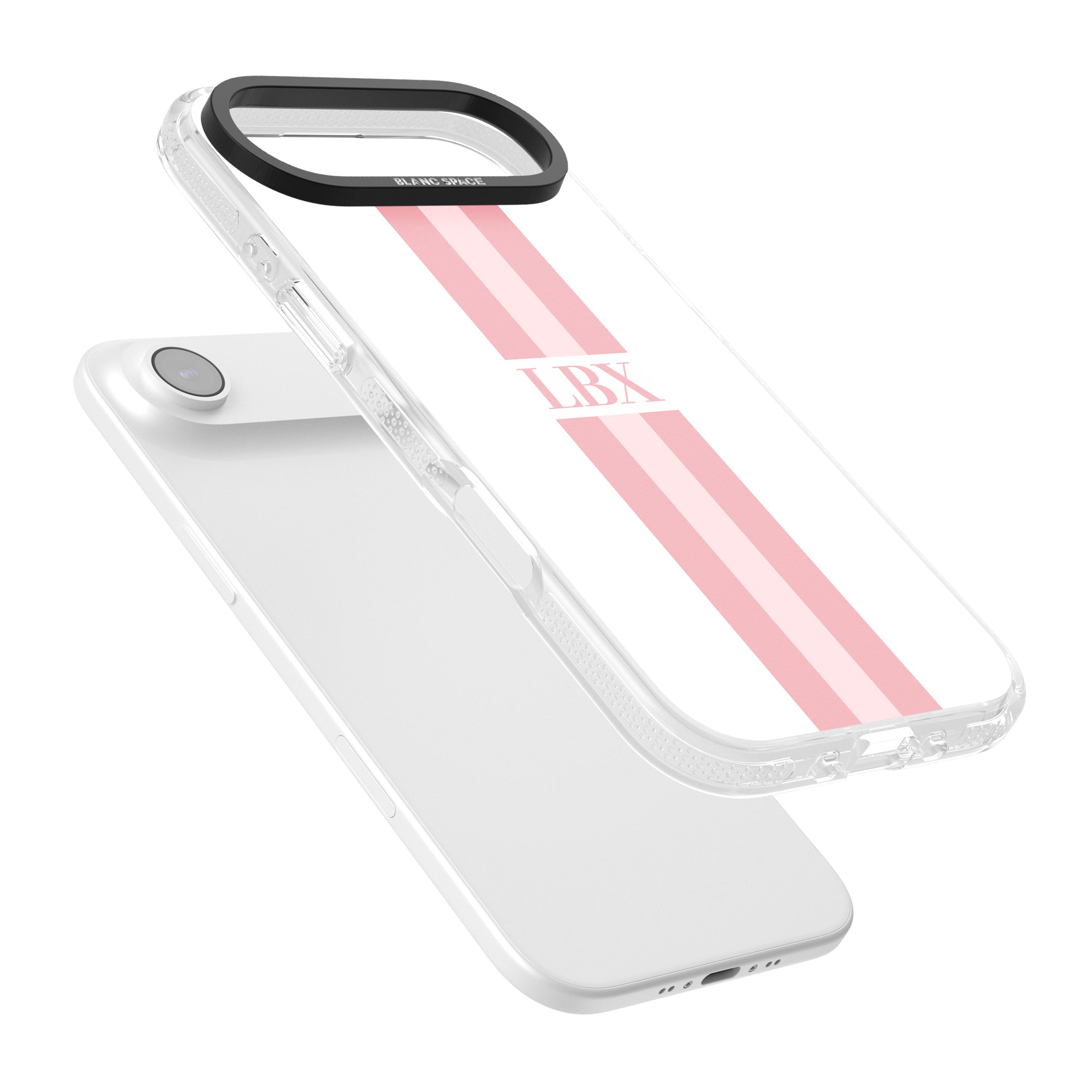 Personalised Minimal Pink Stripe iPhone 17 Air Impact Air Clear Phone Case Colours