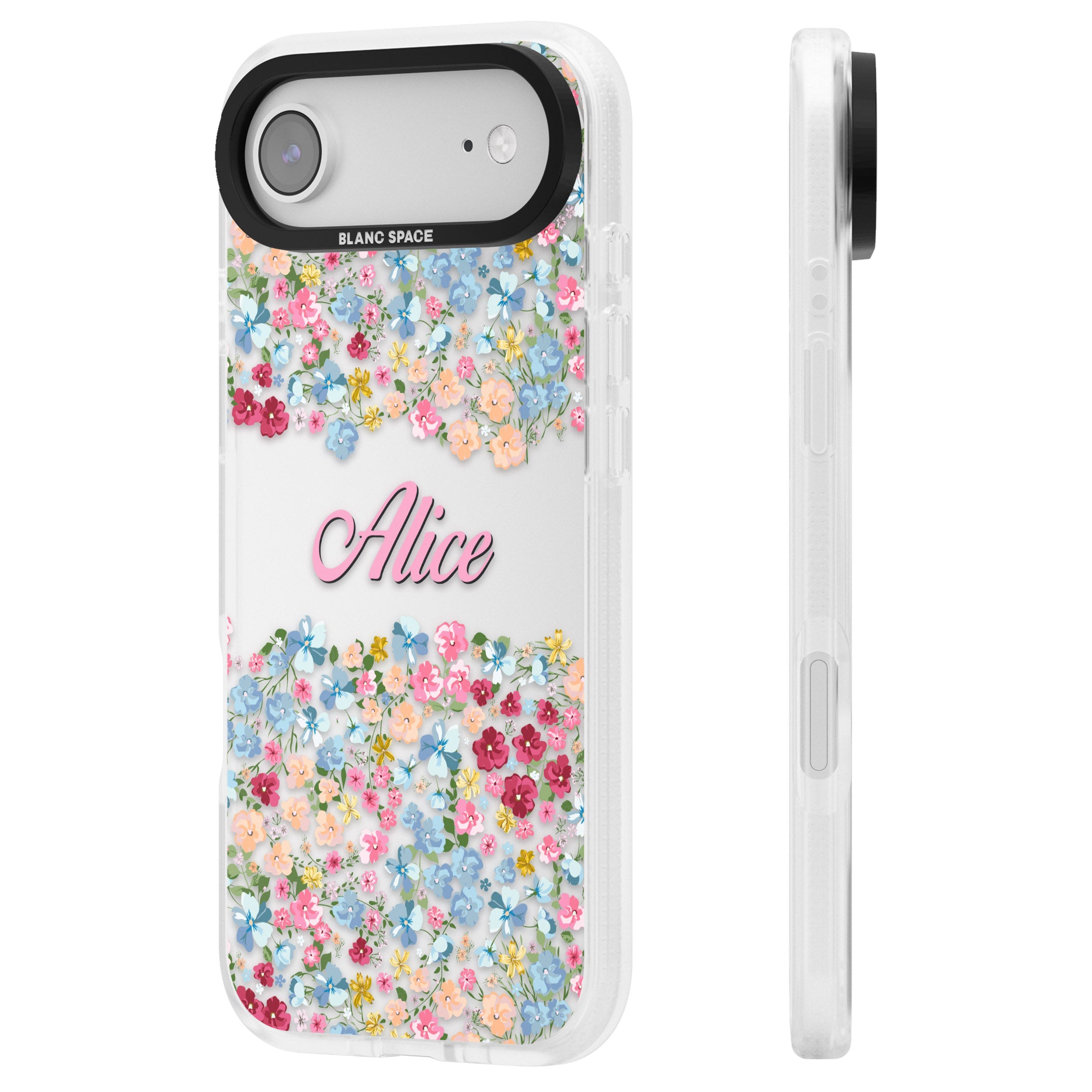 Personalised Venetian Meadow iPhone 17 Air Impact Air Clear Phone Case Side Profile