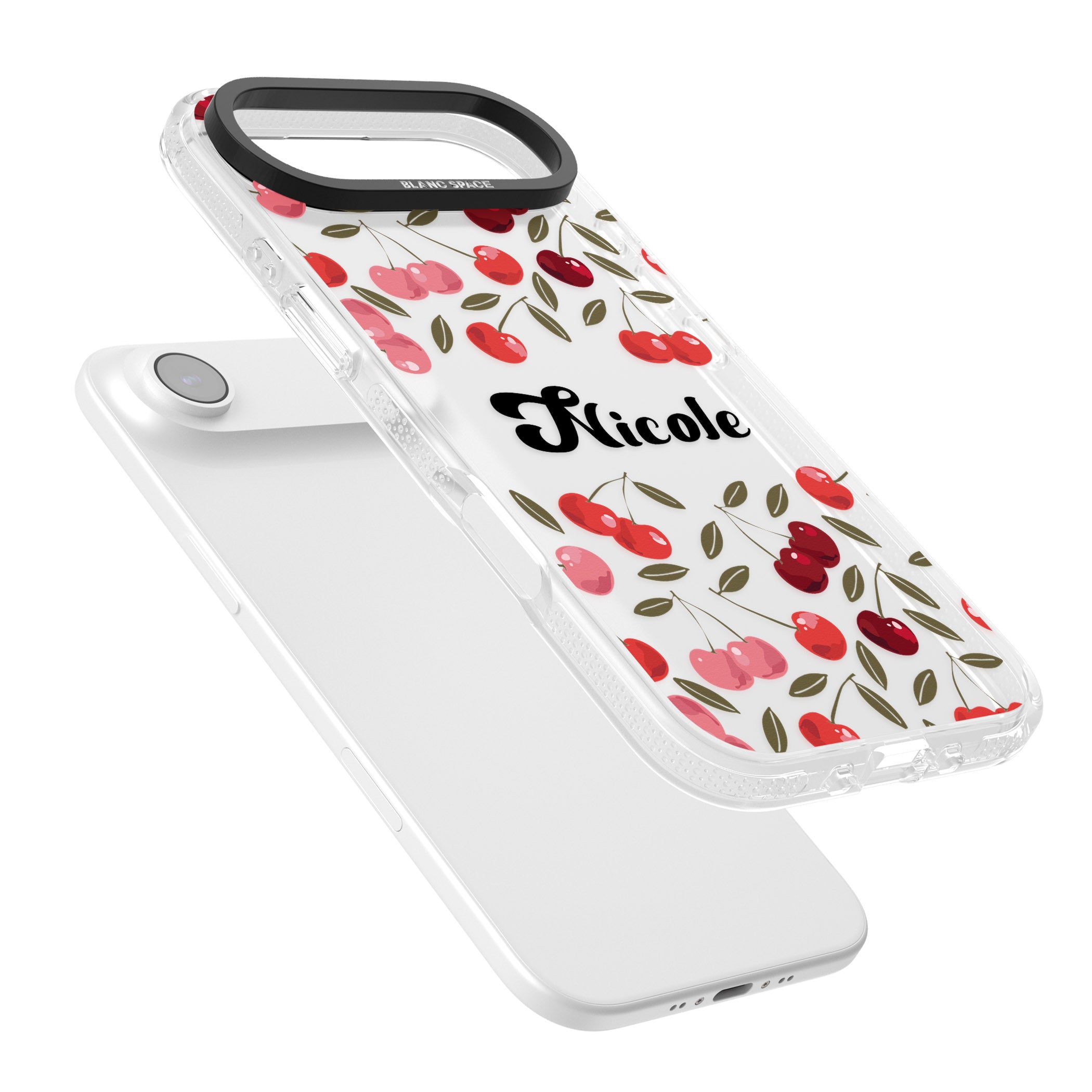 Personalised Cherry Pattern iPhone 17 Air Impact Air Clear Phone Case Colours