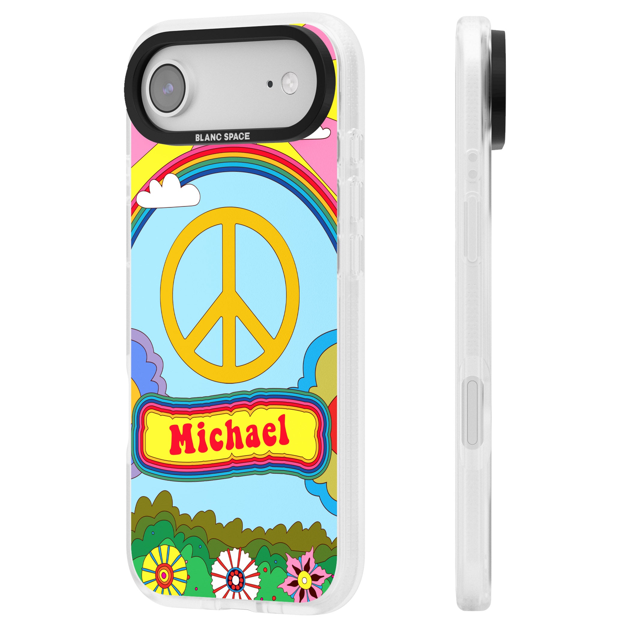 Personalised Happy Days iPhone 17 Air Impact Air Clear Phone Case Side Profile