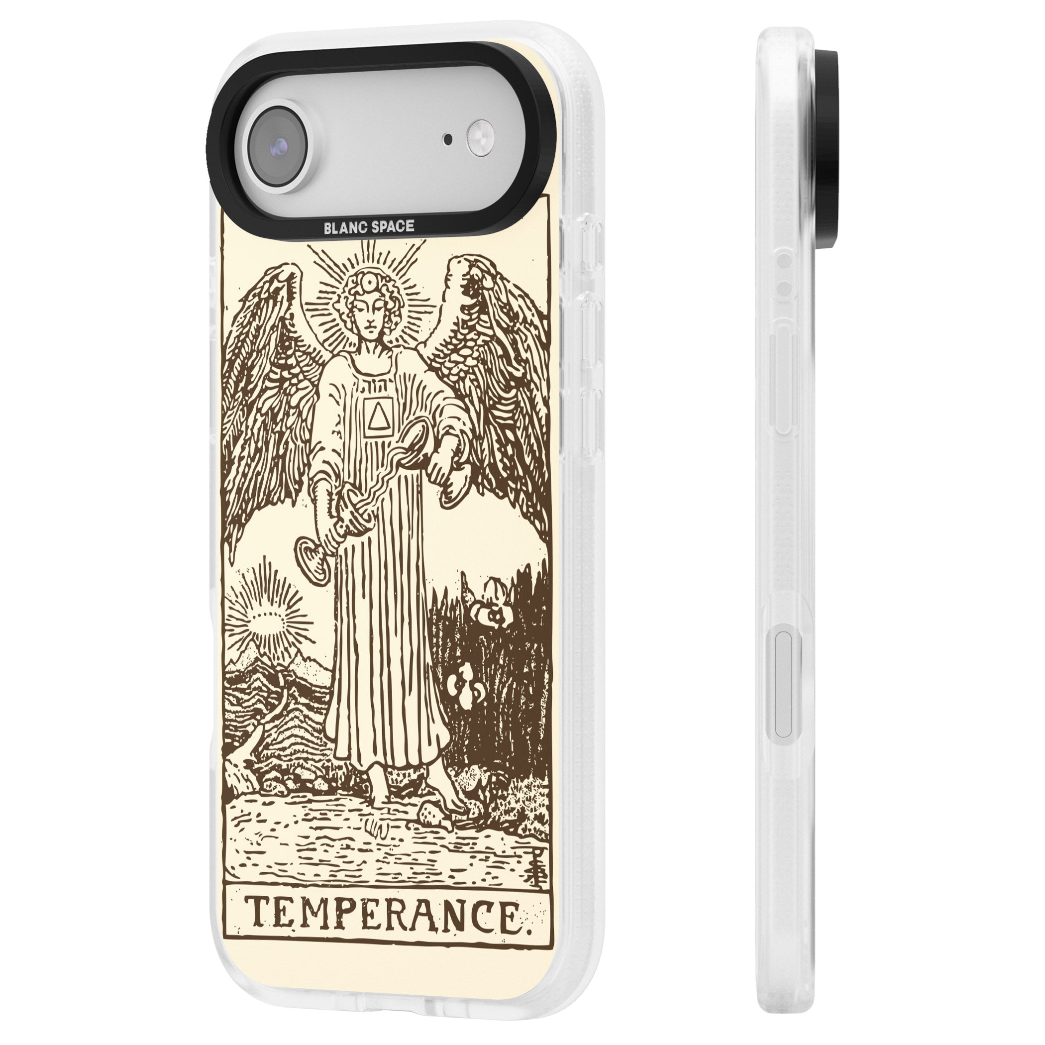 Personalised Temperance Tarot Card (Cream) iPhone 17 Air Impact Air Clear Phone Case Side Profile