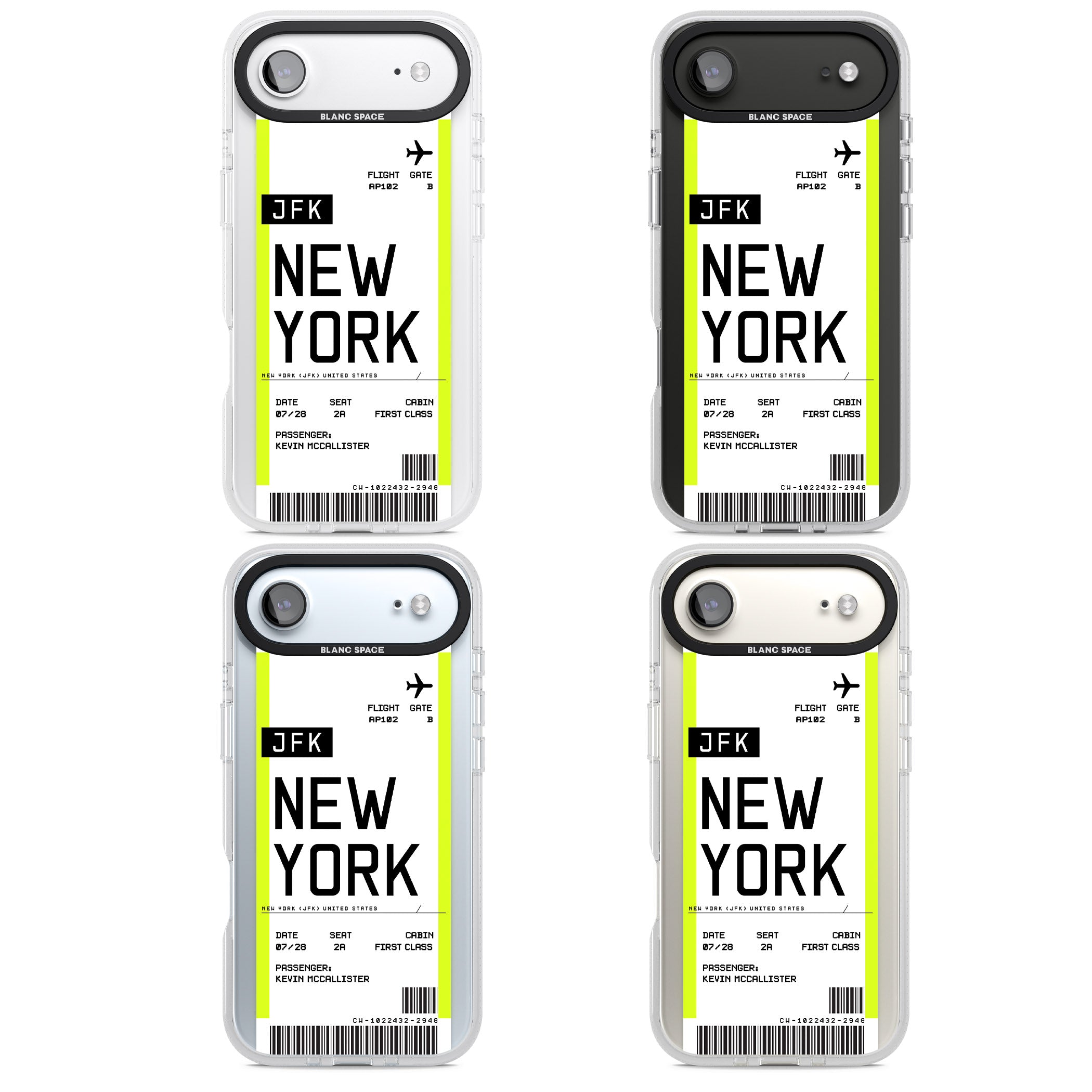 Personalised New York Boarding Pass iPhone 17 Air Impact Air Clear Phone Case APT Impact Protection