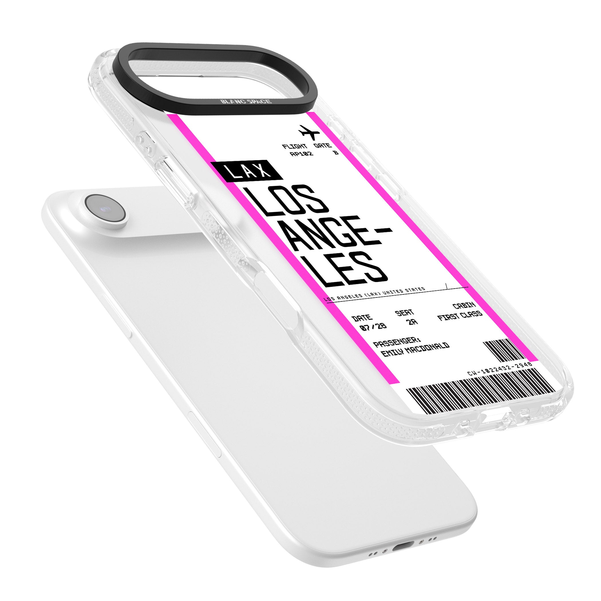 Personalised Los Angeles Boarding Pass iPhone 17 Air Impact Air Clear Phone Case Colours