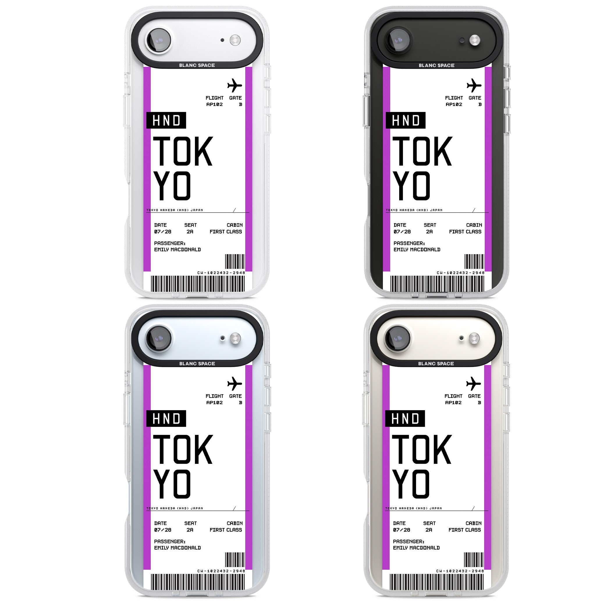 Personalised Tokyo Boarding Pass iPhone 17 Air Impact Air Clear Phone Case APT Impact Protection