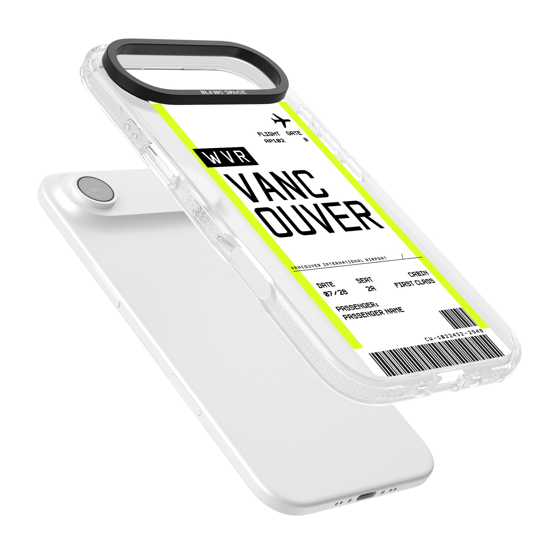 Personalised Vancouver Boarding Pass iPhone 17 Air Impact Air Clear Phone Case Colours