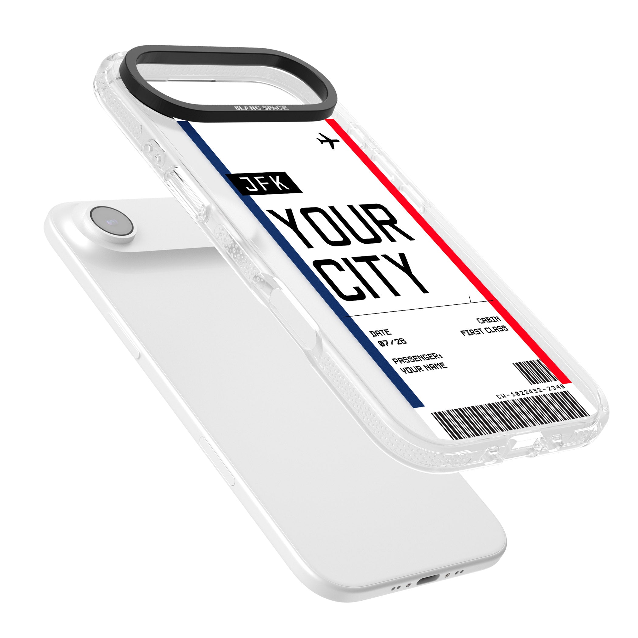 Personalised Create Your Own Boarding Pass Ticket iPhone 17 Air Impact Air Clear Phone Case Colours