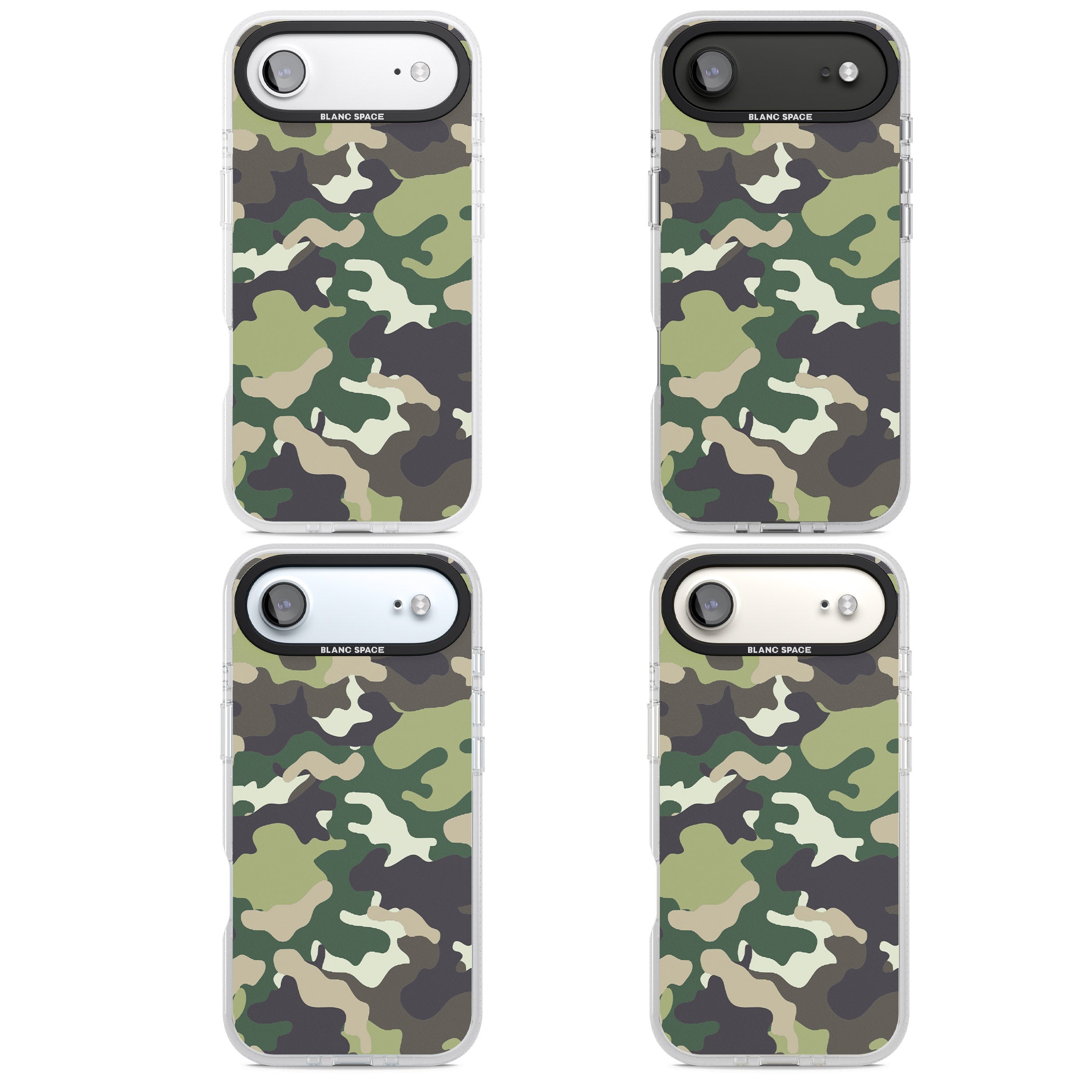 Green Camo iPhone 17 Air Impact Air Clear Phone Case APT Impact Protection