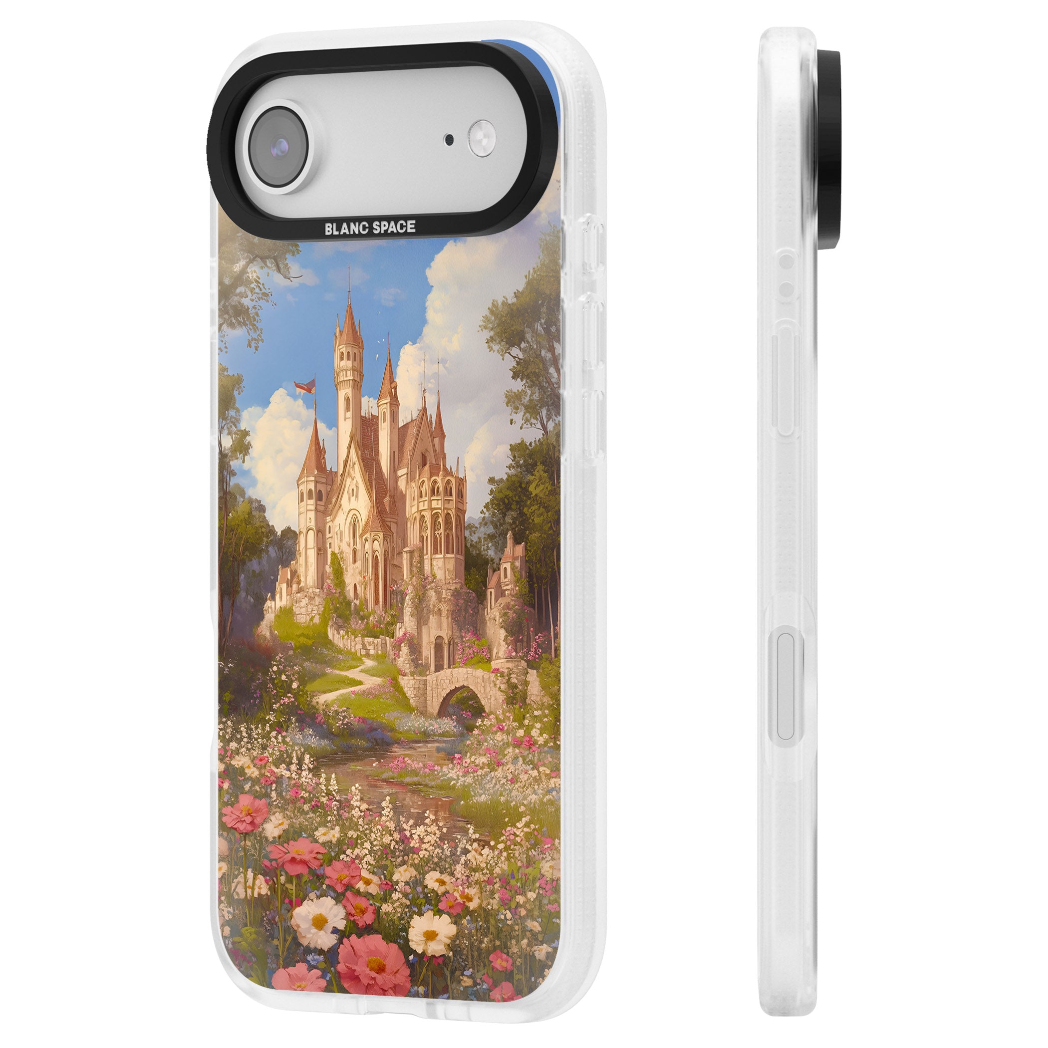 Castle Flower Fields iPhone 17 Air Impact Air Clear Phone Case Side Profile