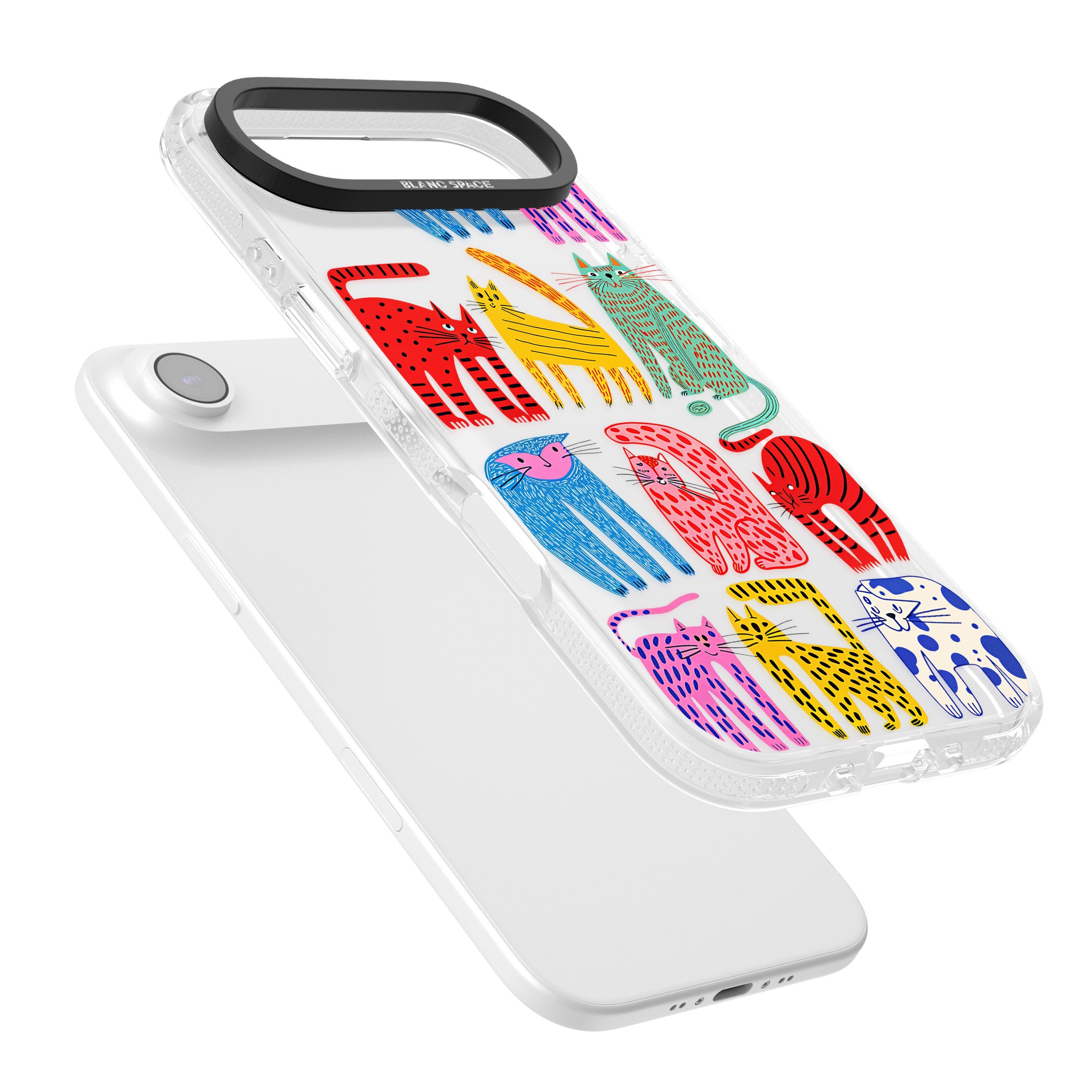 Abstract Colourful Cats iPhone 17 Air Impact Air Clear Phone Case Colours