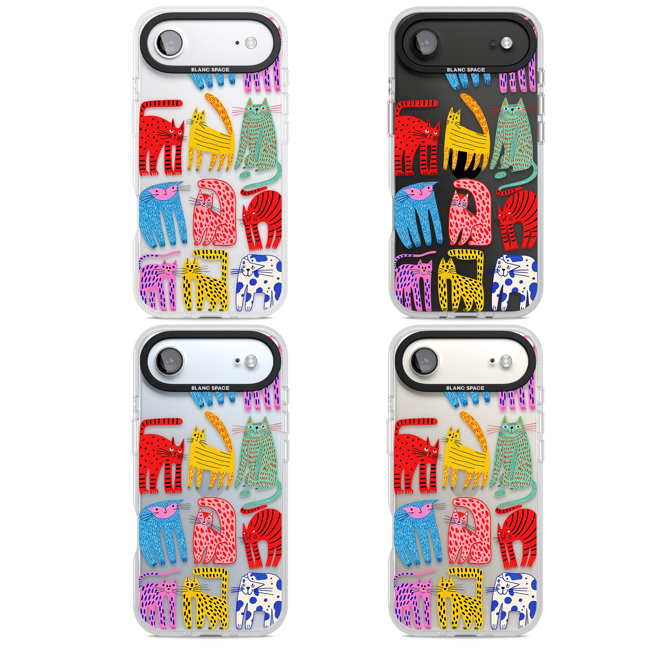 Abstract Colourful Cats iPhone 17 Air Impact Air Clear Phone Case APT Impact Protection