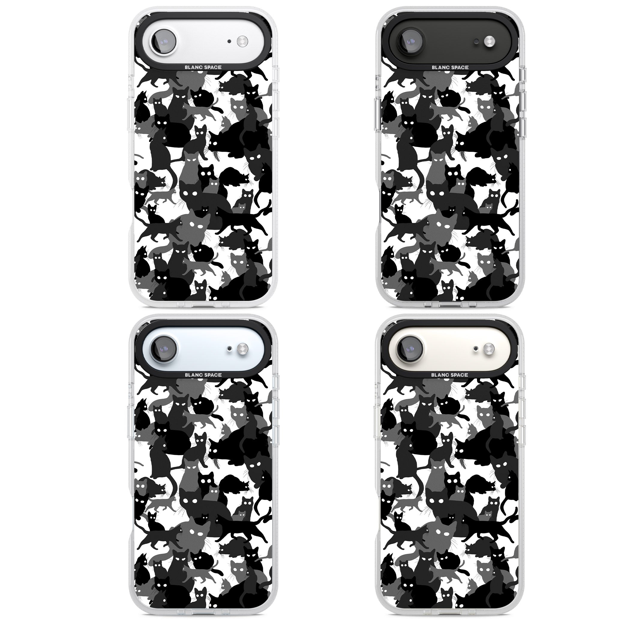 Black & White Cat Camouflage iPhone 17 Air Impact Air Clear Phone Case APT Impact Protection