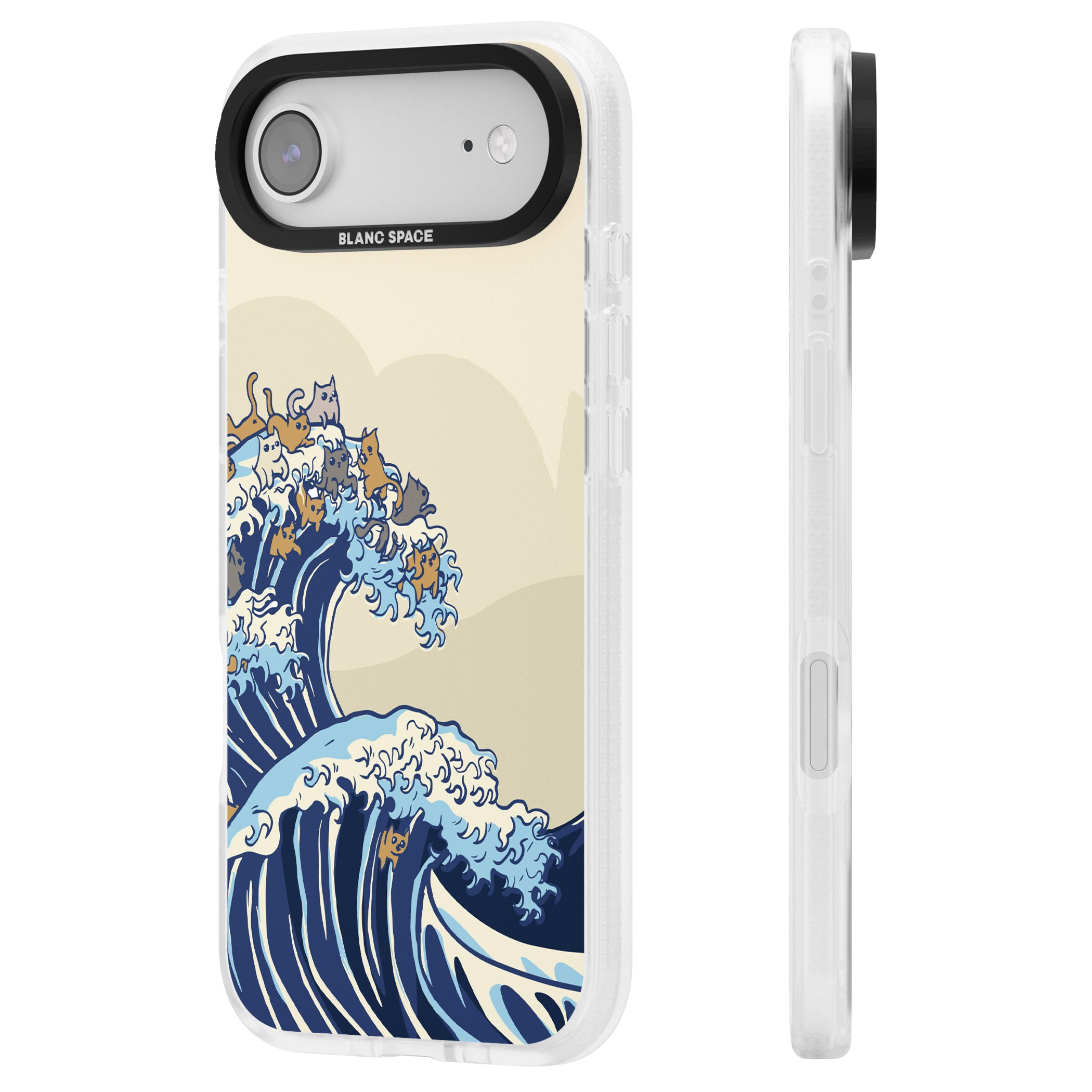 The Great Cat Wave iPhone 17 Air Impact Air Clear Phone Case Side Profile