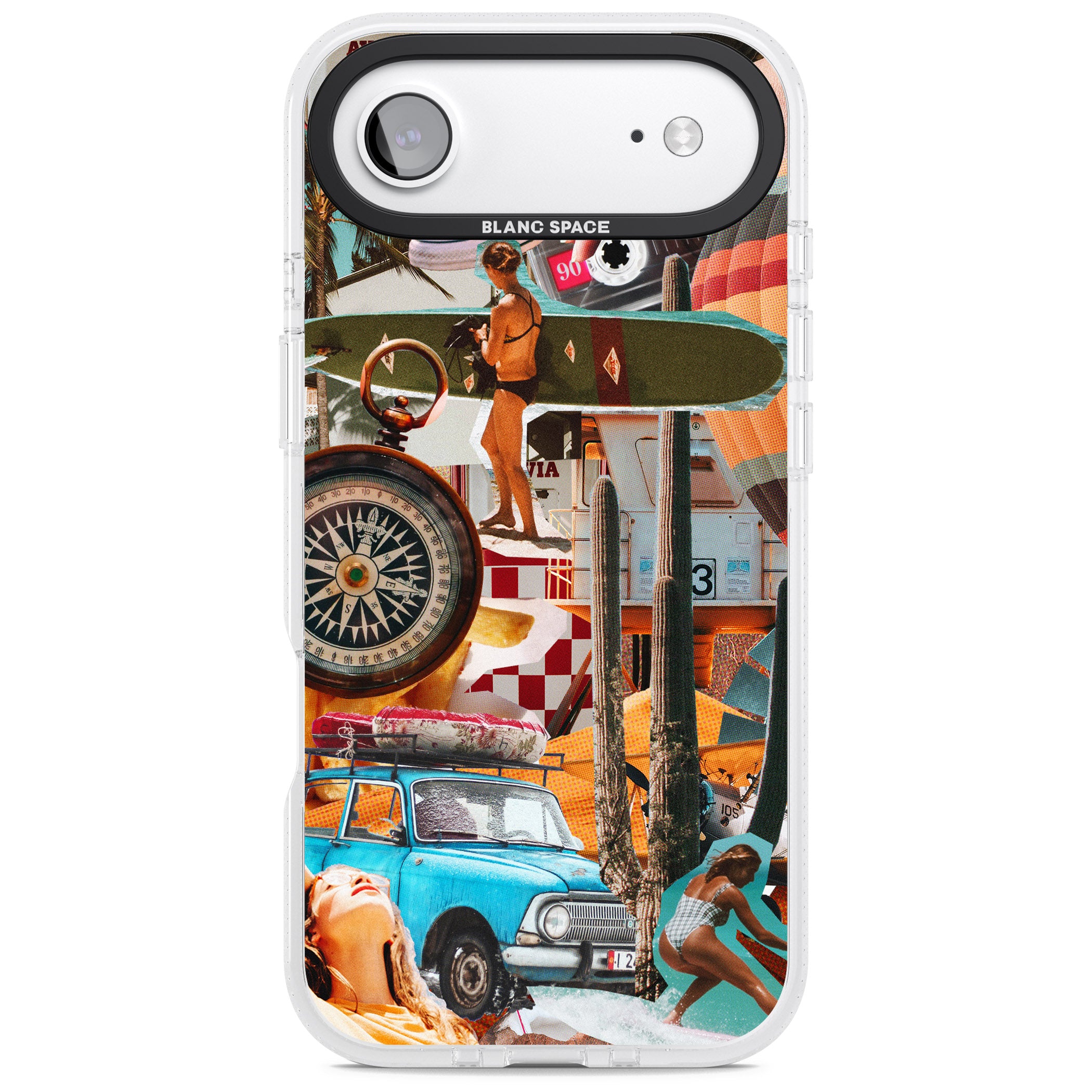 Vintage Collage: Road Trip iPhone 17 Air Impact Air Clear Phone Case