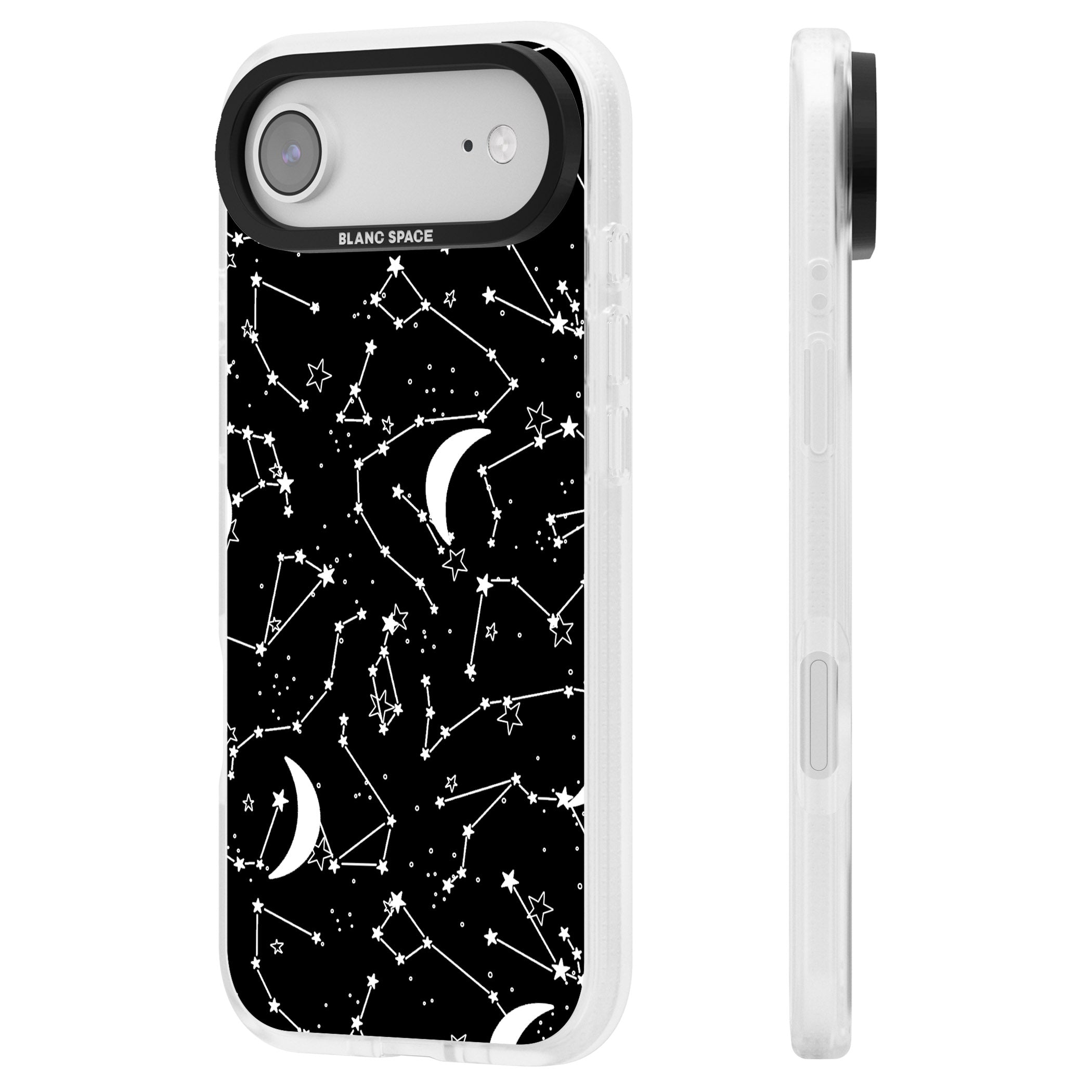 Black Celestial Constellations iPhone 17 Air Impact Air Clear Phone Case Side Profile