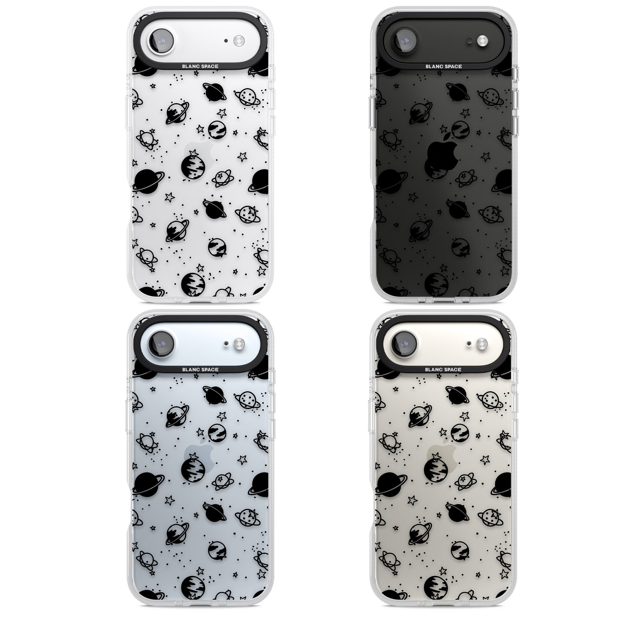 Black Planets iPhone 17 Air Impact Air Clear Phone Case APT Impact Protection