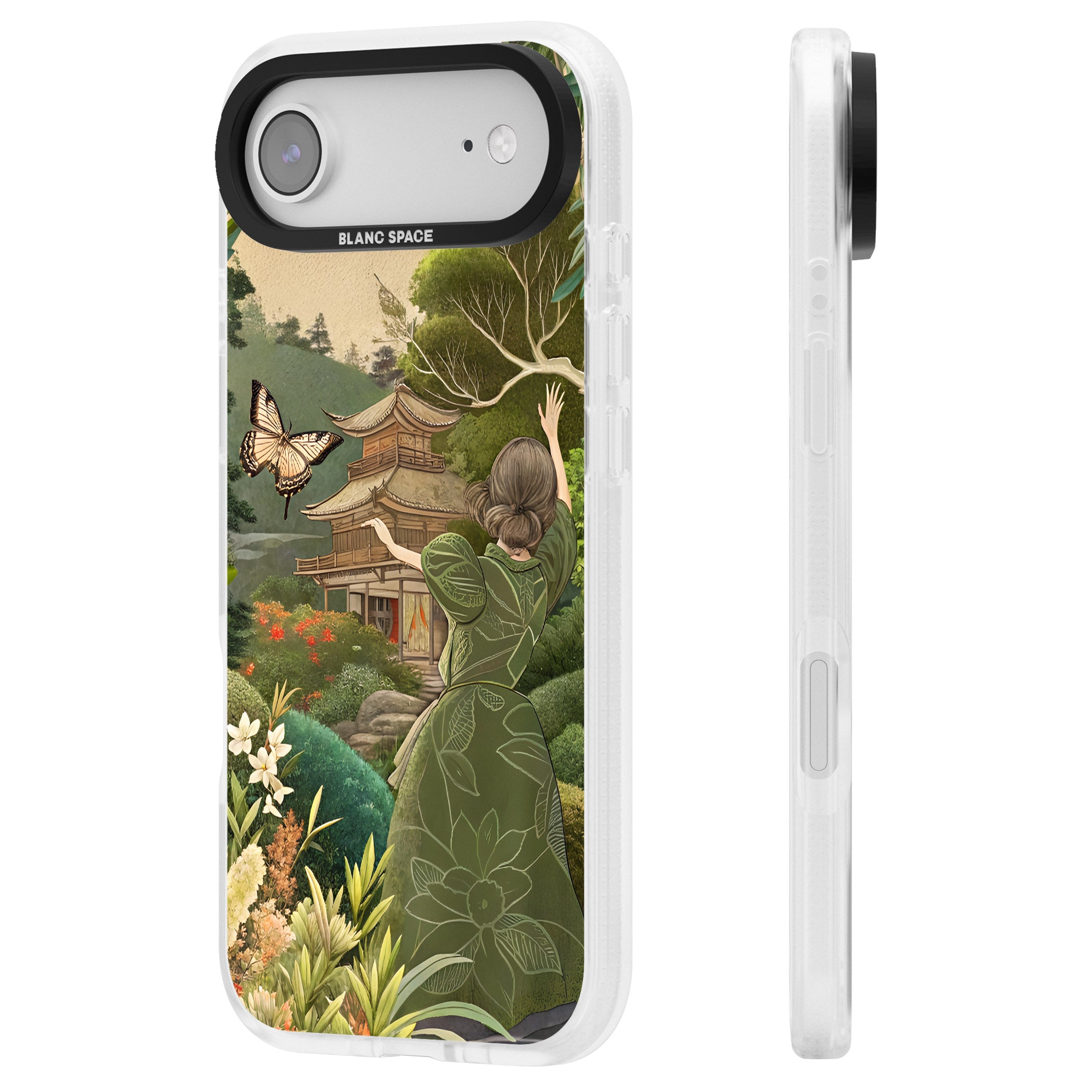 Japanese Nature iPhone 17 Air Impact Air Clear Phone Case Side Profile