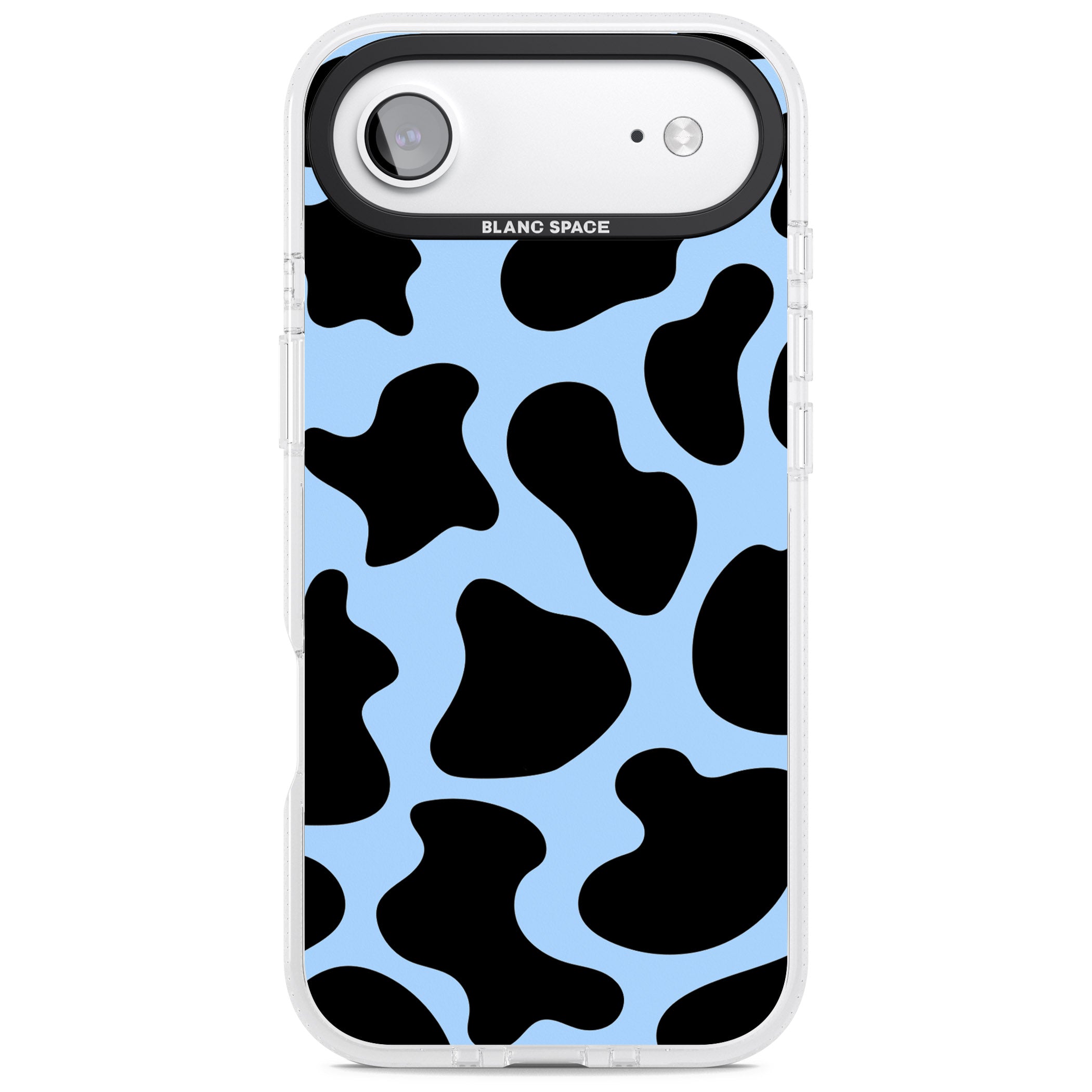Blue And Black Cow Print iPhone 17 Air Impact Air Clear Phone Case