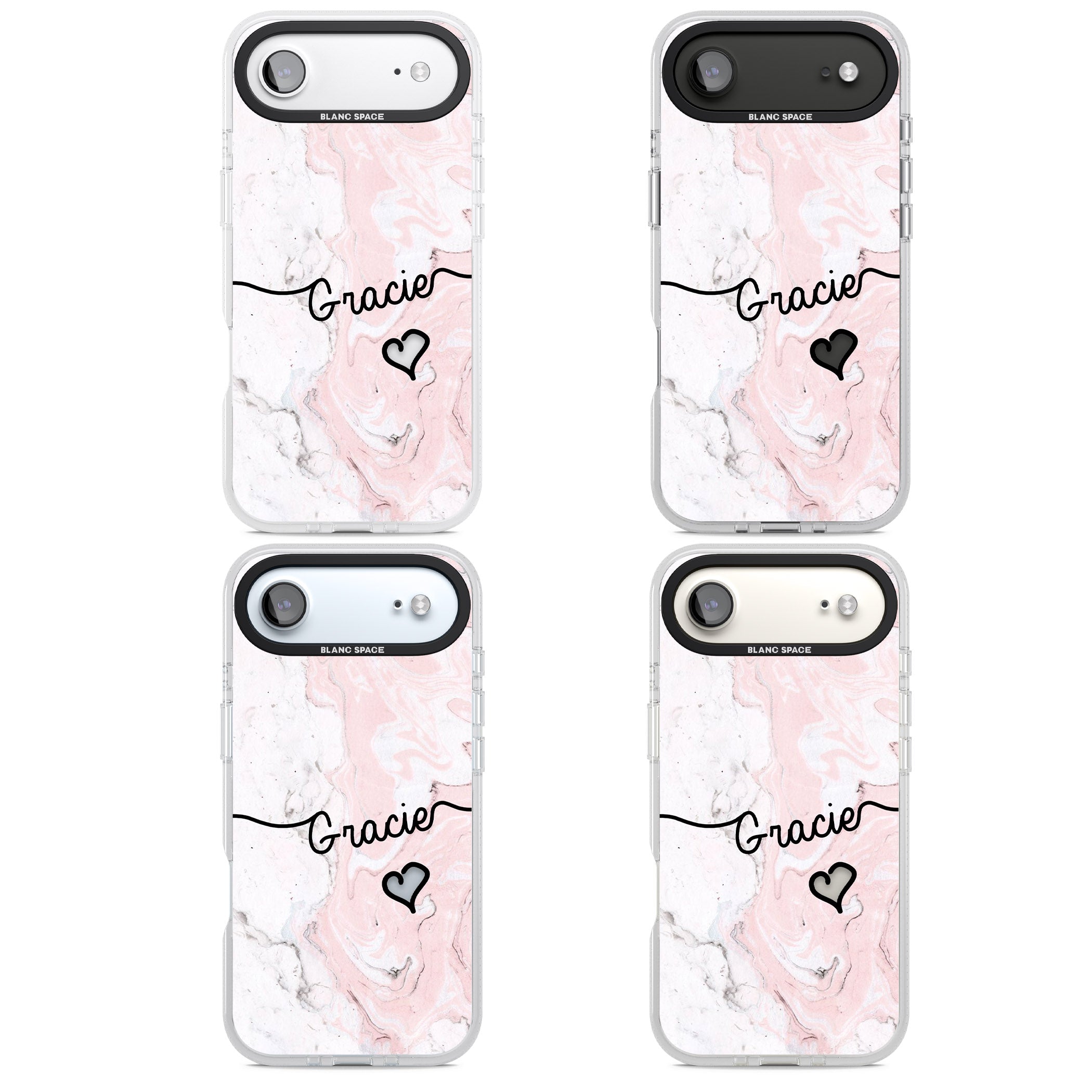 Personalised Pink Marble iPhone 17 Air Impact Air Clear Phone Case APT Impact Protection