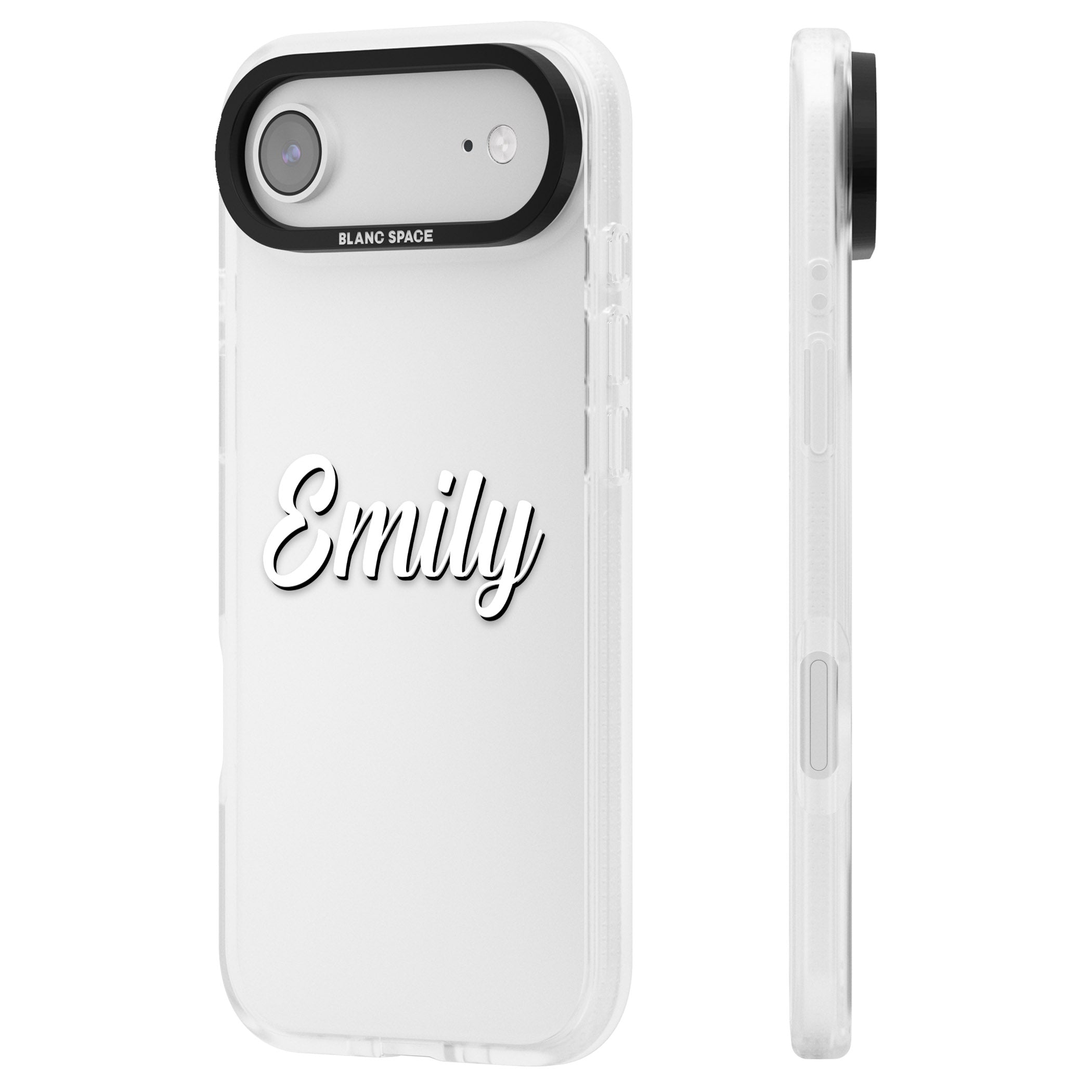Personalised Cute Name iPhone 17 Air Impact Air Clear Phone Case Side Profile