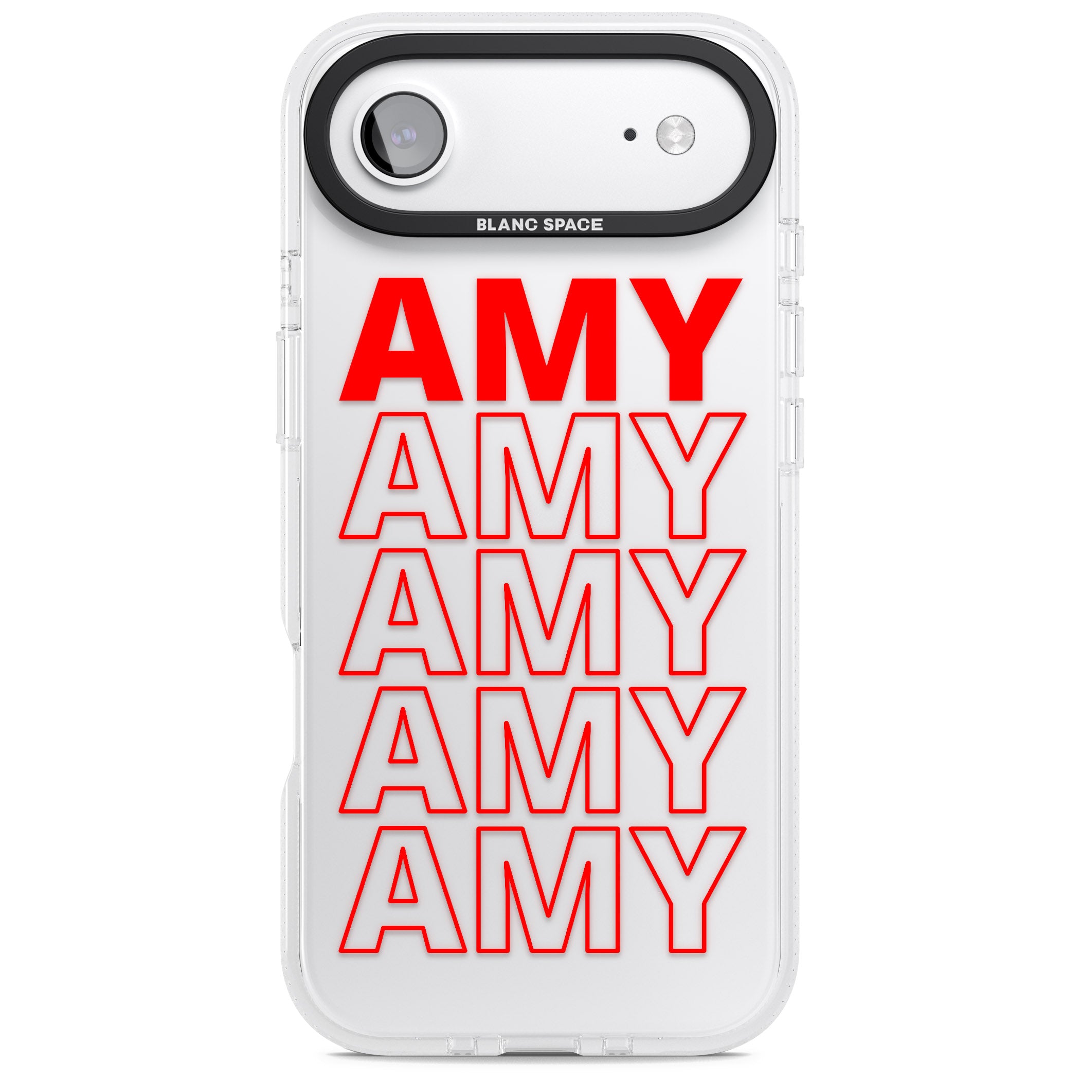 Personalised Bold Name Repeat iPhone 17 Air Impact Air Clear Phone Case