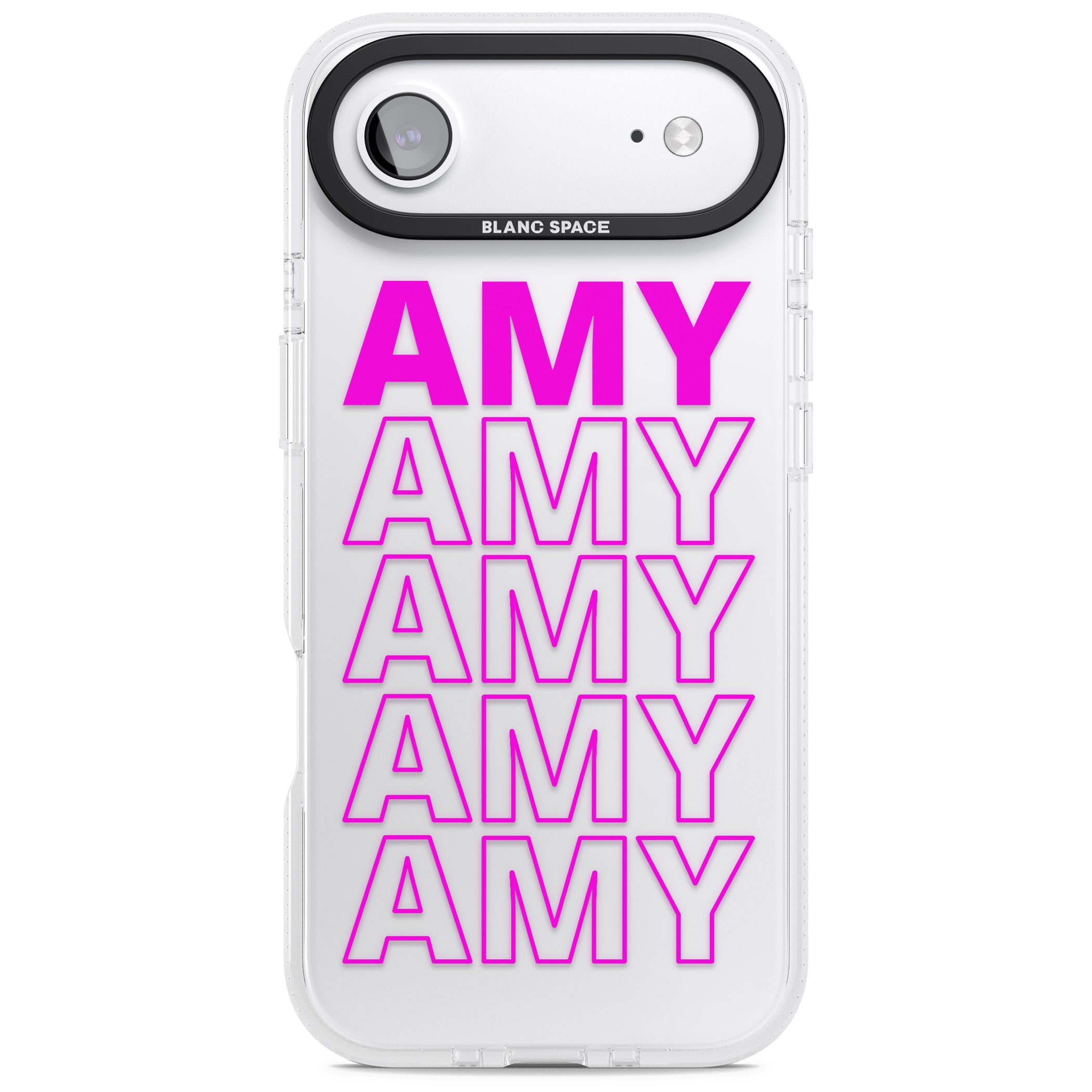 Personalised Bold Repeated Name iPhone 17 Air Impact Air Clear Phone Case