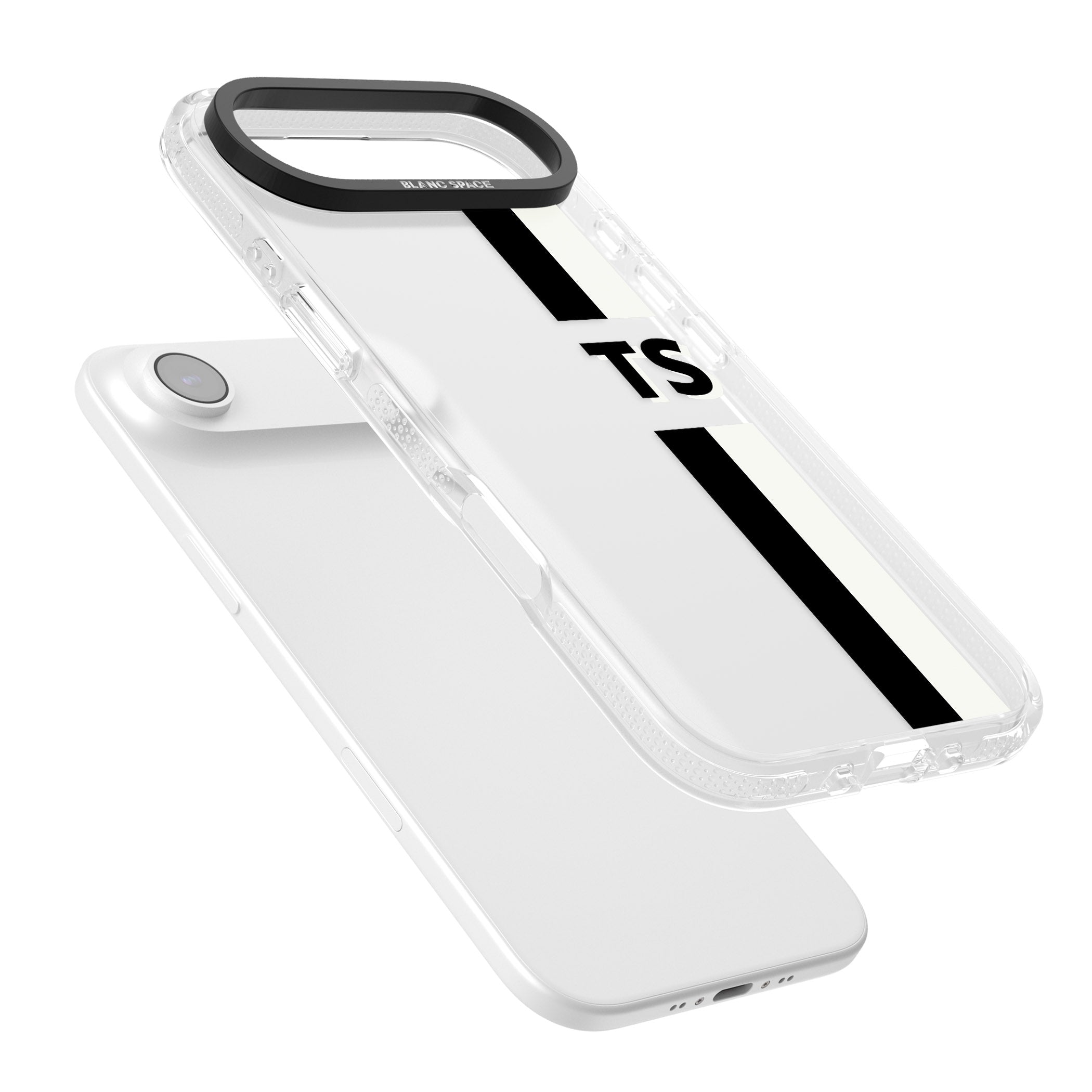 Personalised Black And White Stripe iPhone 17 Air Impact Air Clear Phone Case Colours
