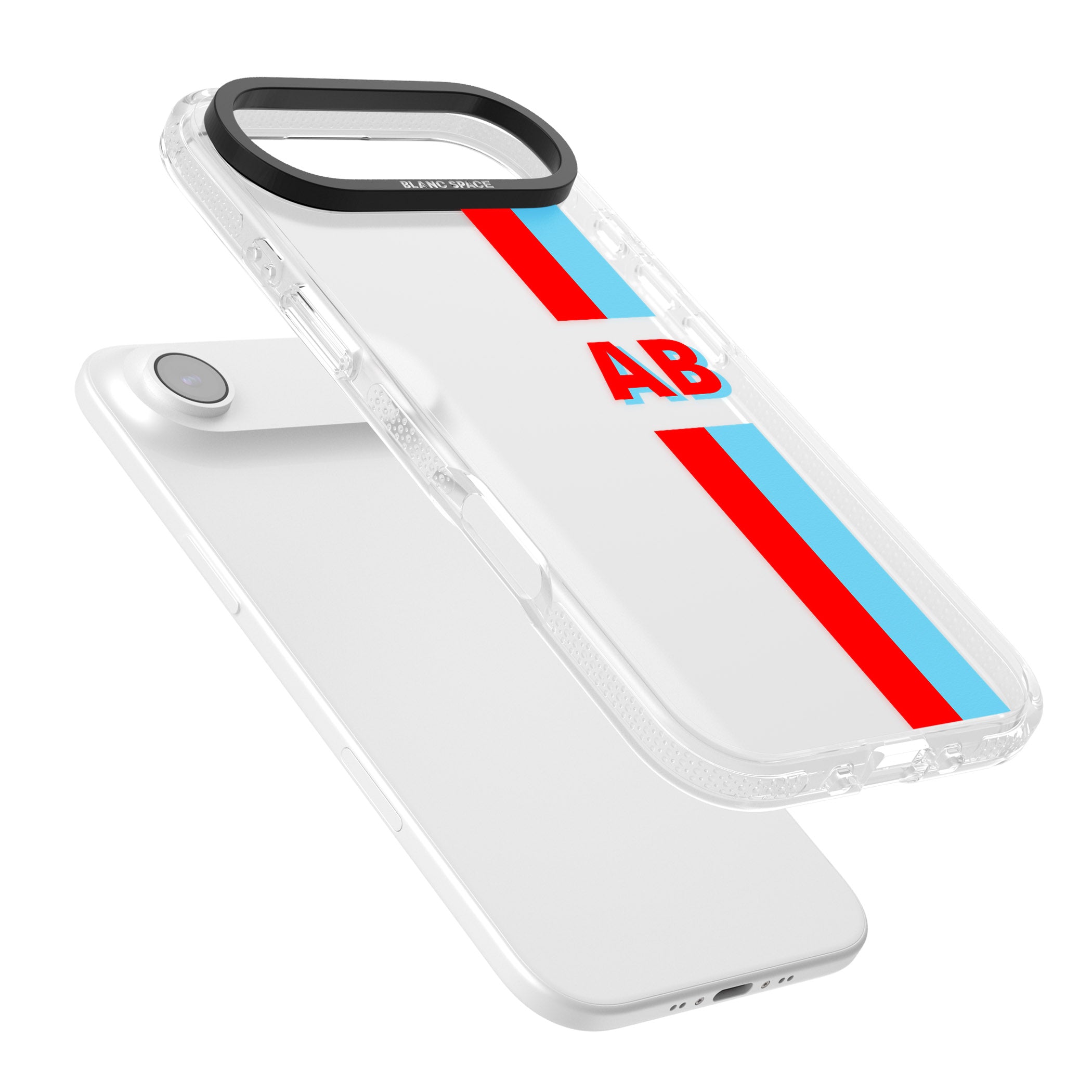 Personalised Bold Striped iPhone 17 Air Impact Air Clear Phone Case Colours
