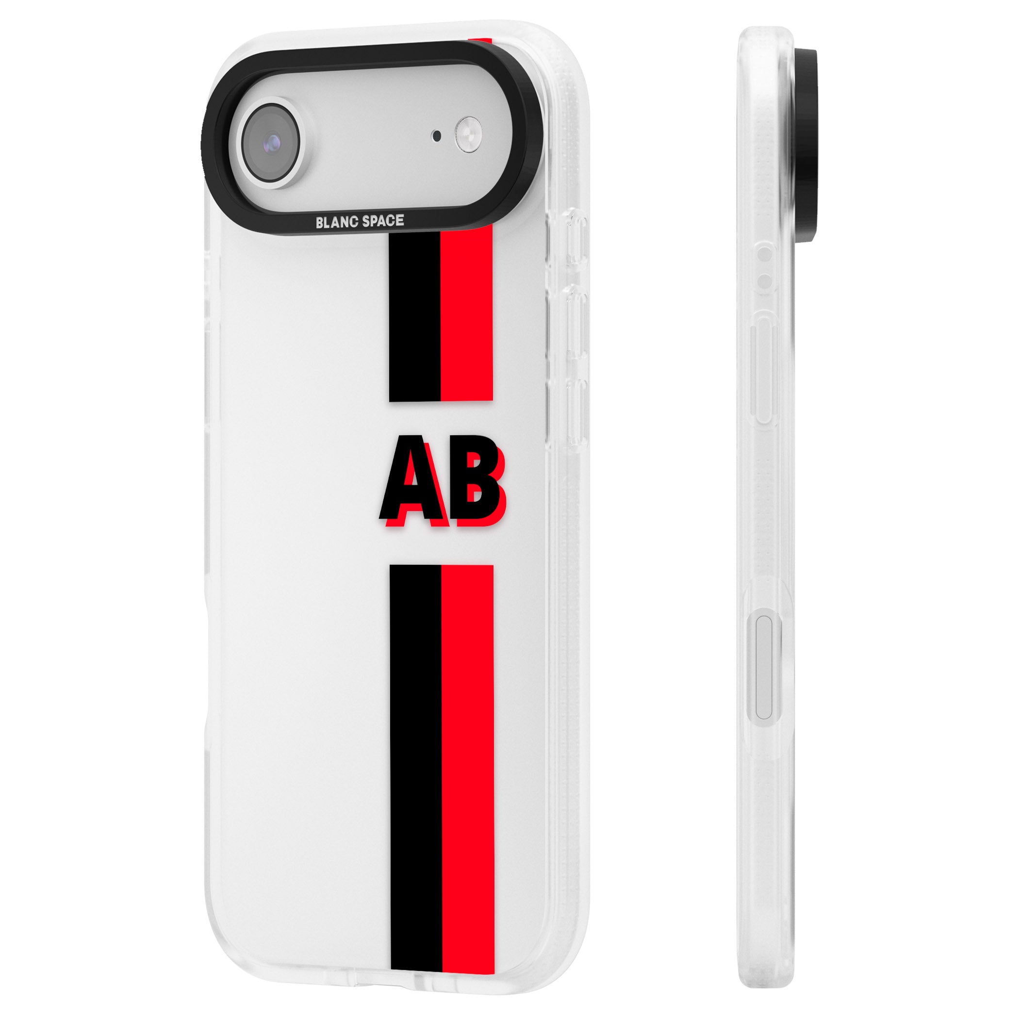Personalised Bold Stripe iPhone 17 Air Impact Air Clear Phone Case Side Profile