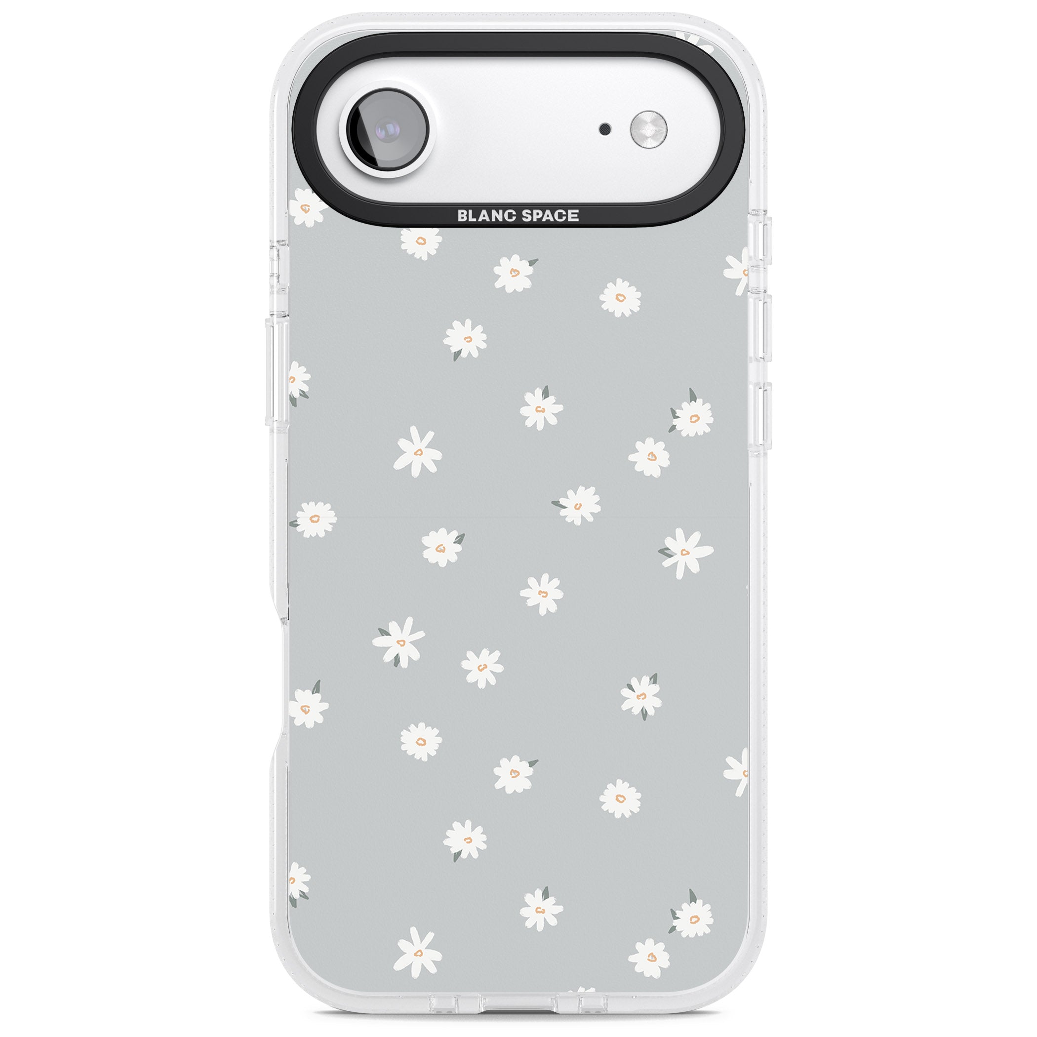 Painted Daisy Blue Grey iPhone 17 Air Impact Air Clear Phone Case