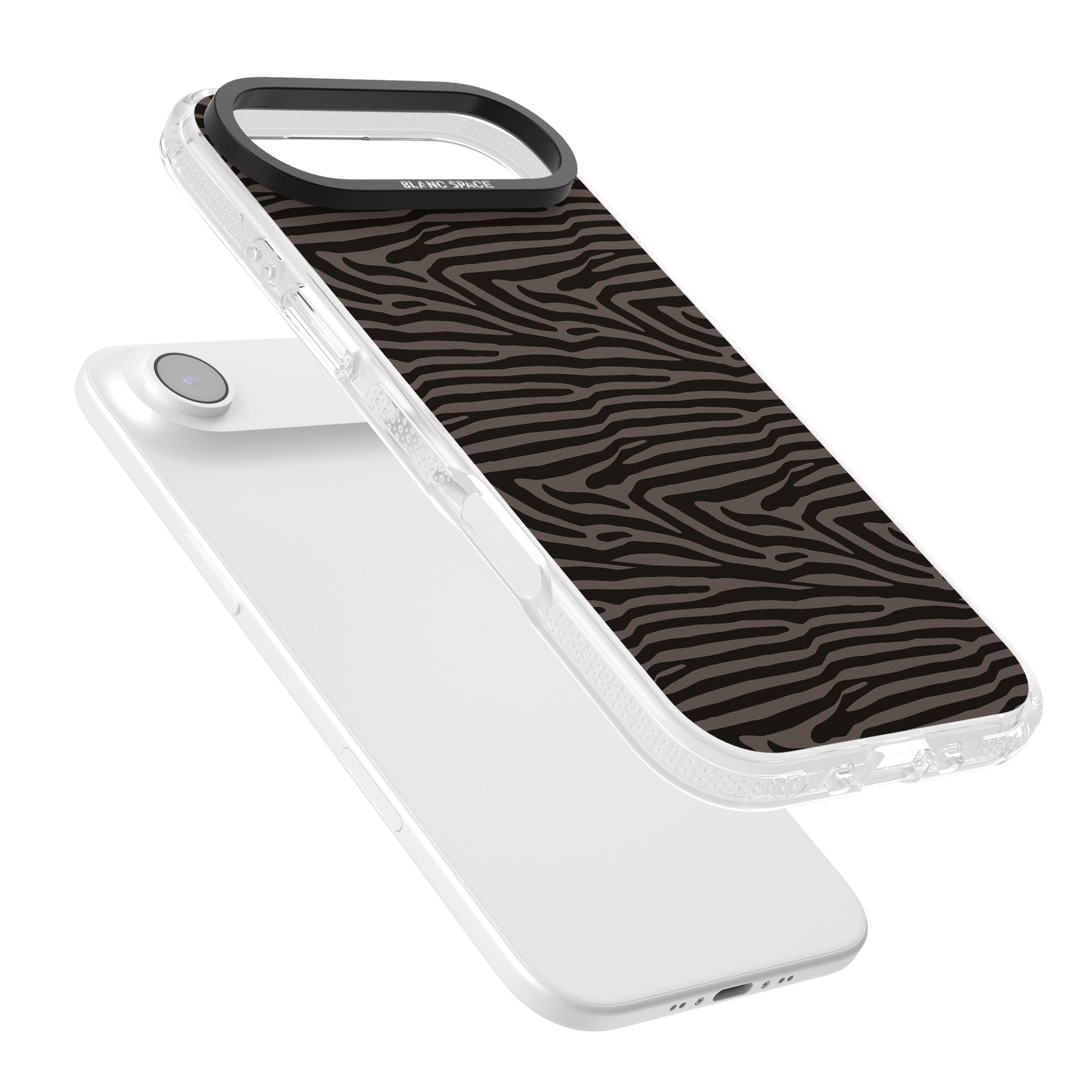 Dark Zebra Print iPhone 17 Air Impact Air Clear Phone Case Colours