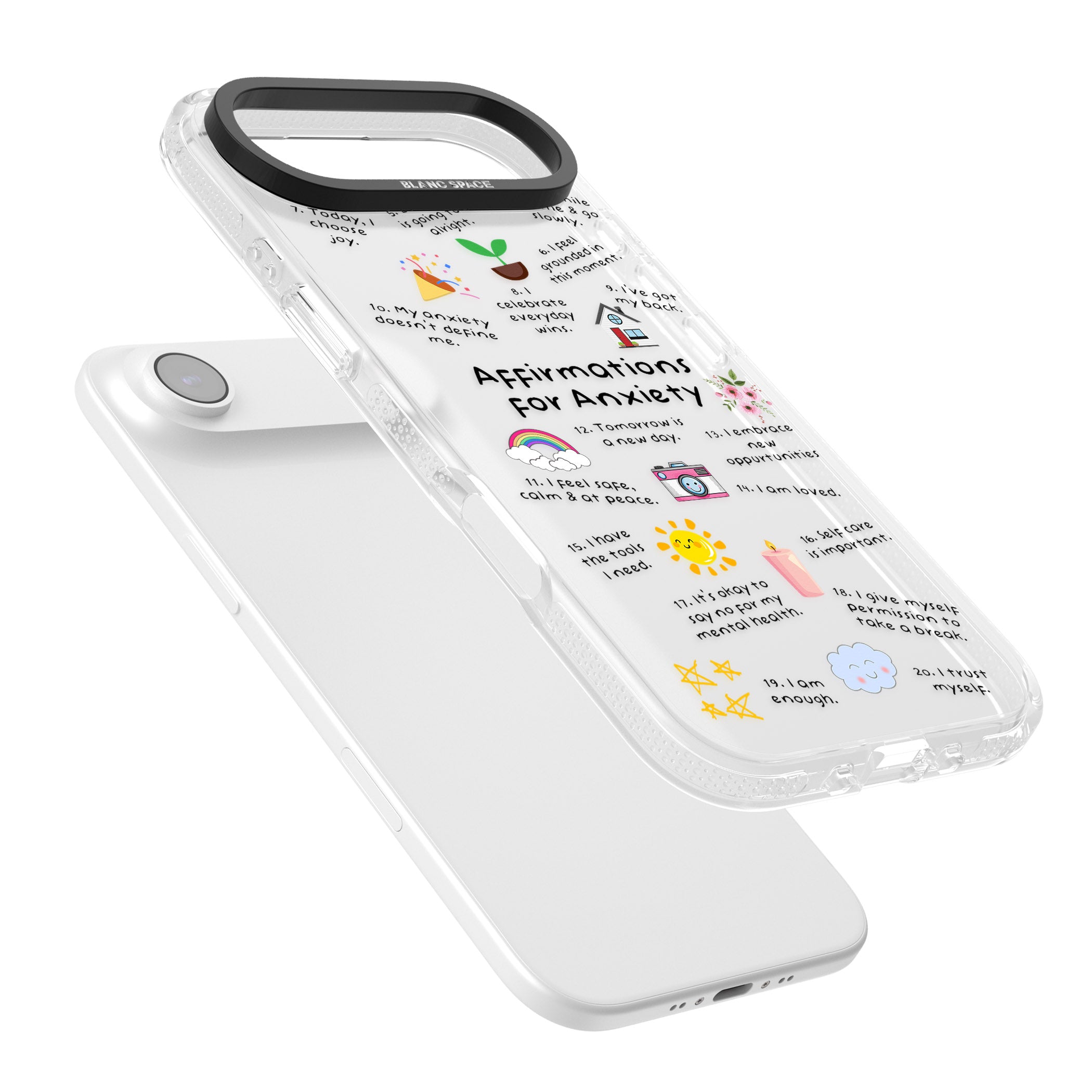 Anxiety Black Text iPhone 17 Air Impact Air Clear Phone Case Colours
