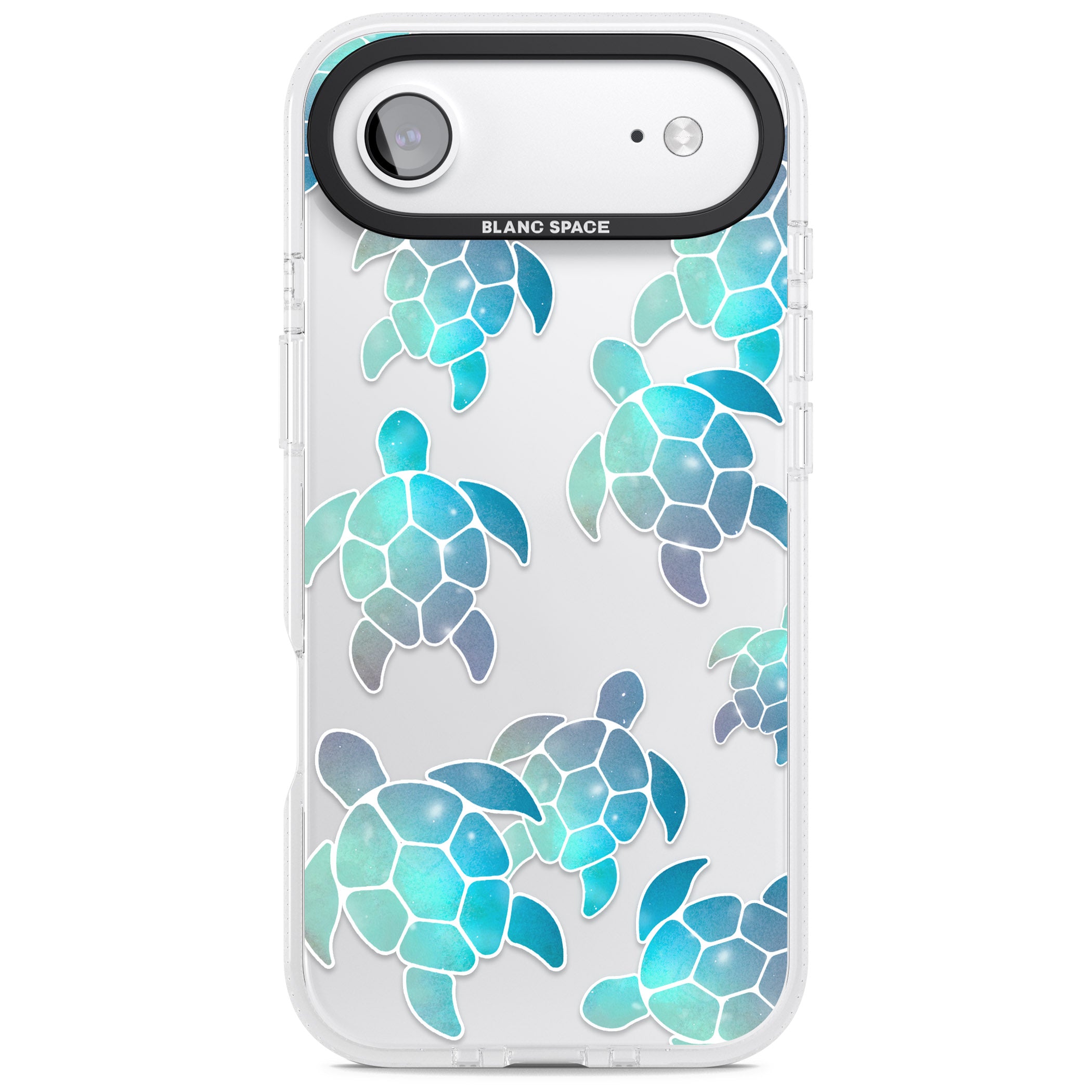 Aqua Space Turtles iPhone 17 Air Impact Air Clear Phone Case