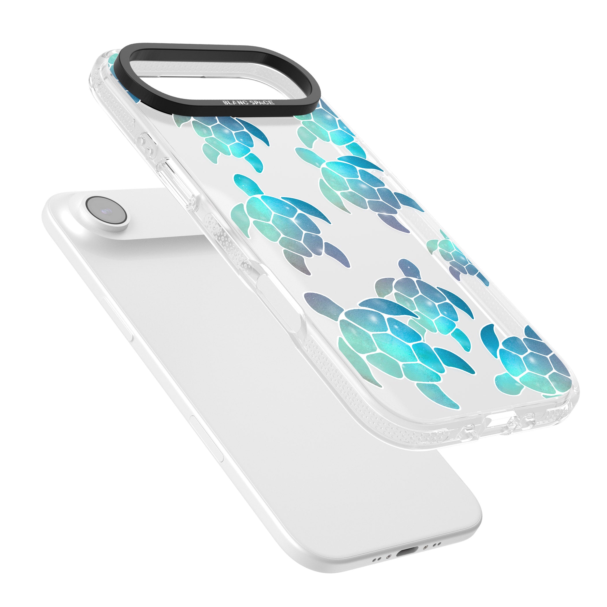 Aqua Space Turtles iPhone 17 Air Impact Air Clear Phone Case Colours