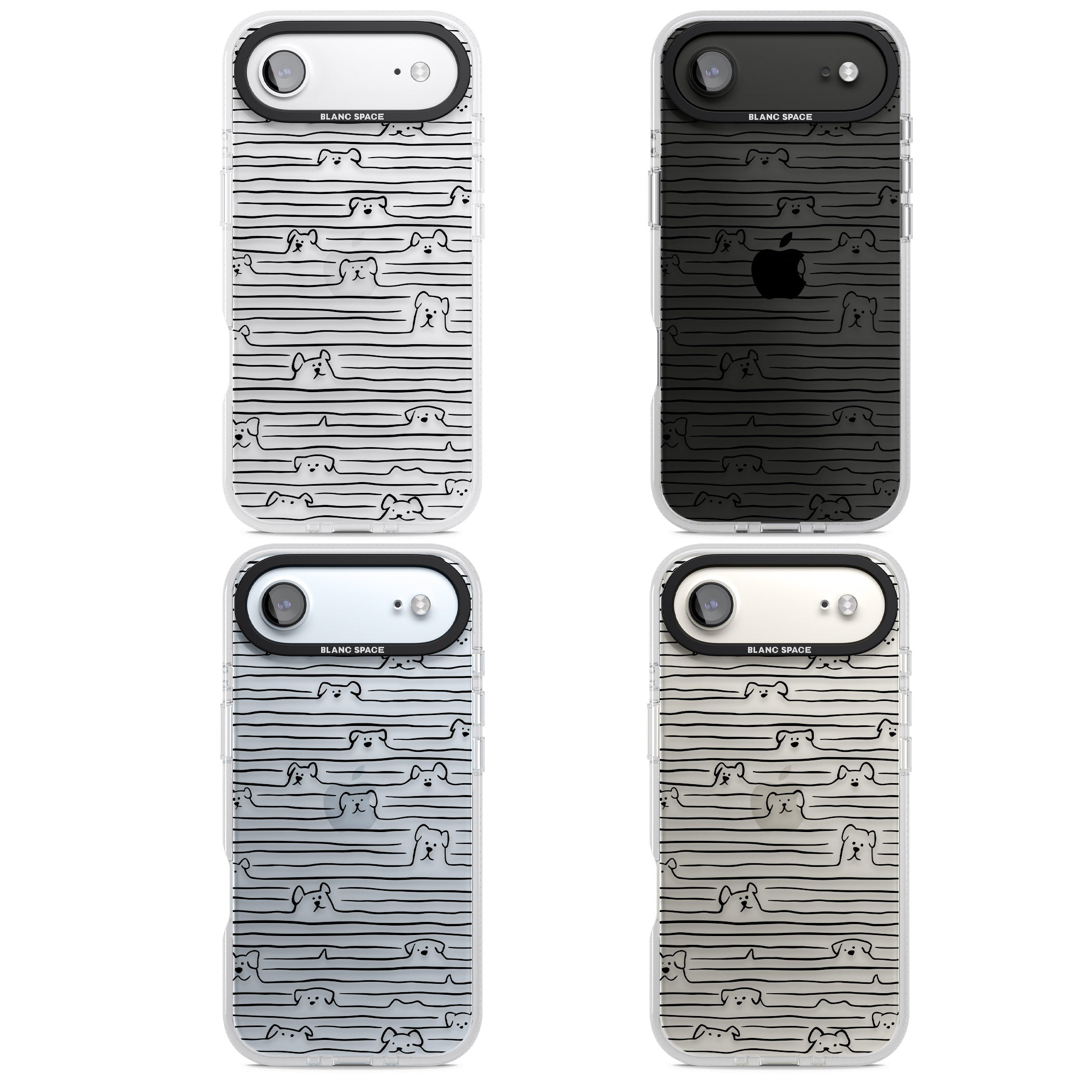 Dog Line Art Black iPhone 17 Air Impact Air Clear Phone Case APT Impact Protection