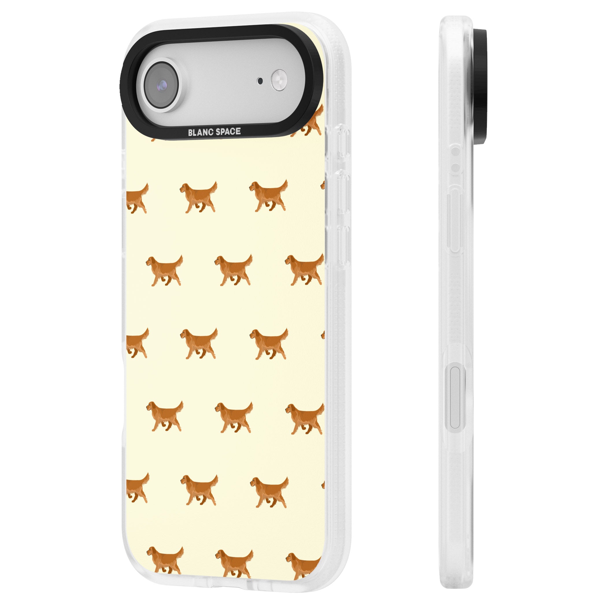 Golden Retriever Dog Pattern iPhone 17 Air Impact Air Clear Phone Case Side Profile