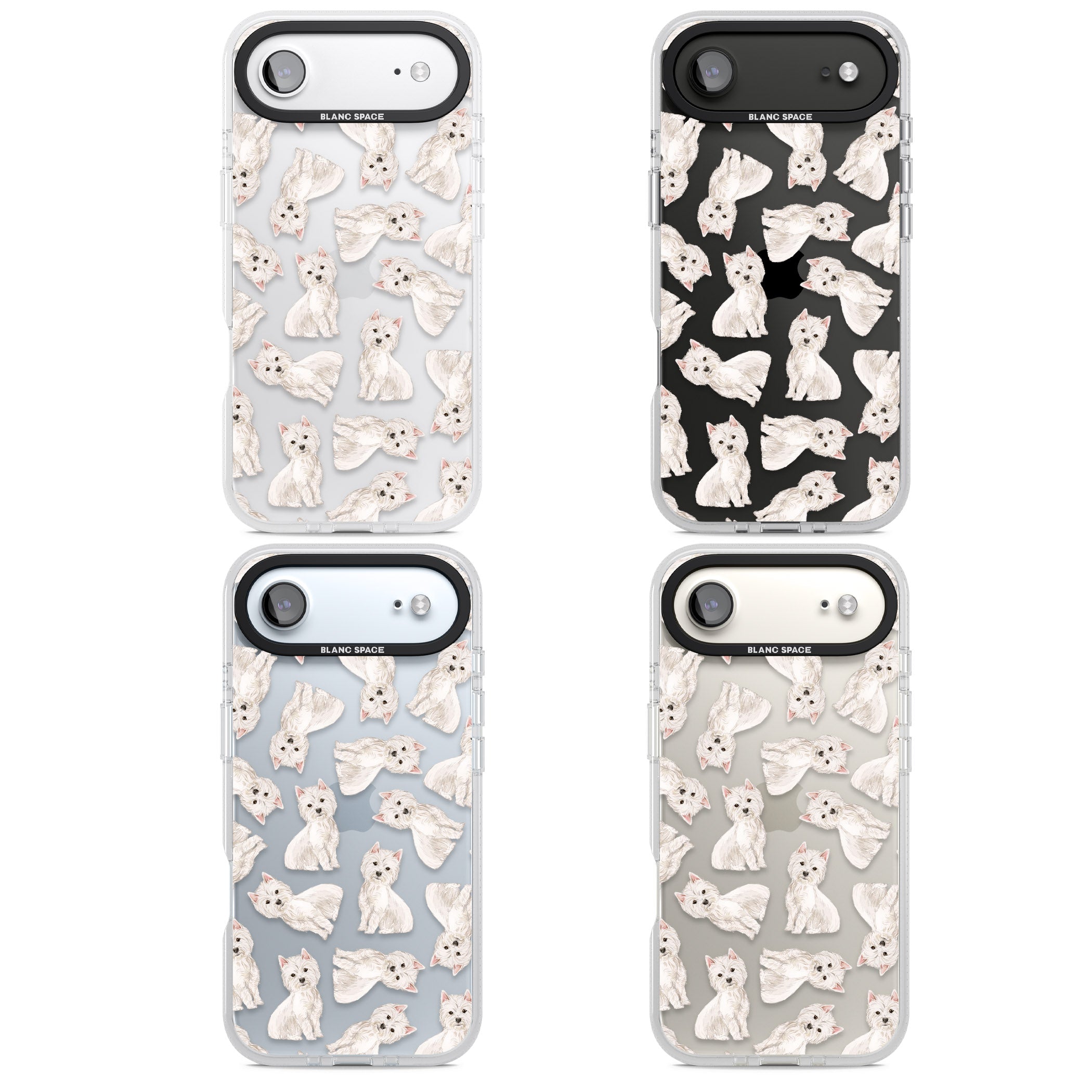 Westie Dog Pattern iPhone 17 Air Impact Air Clear Phone Case APT Impact Protection