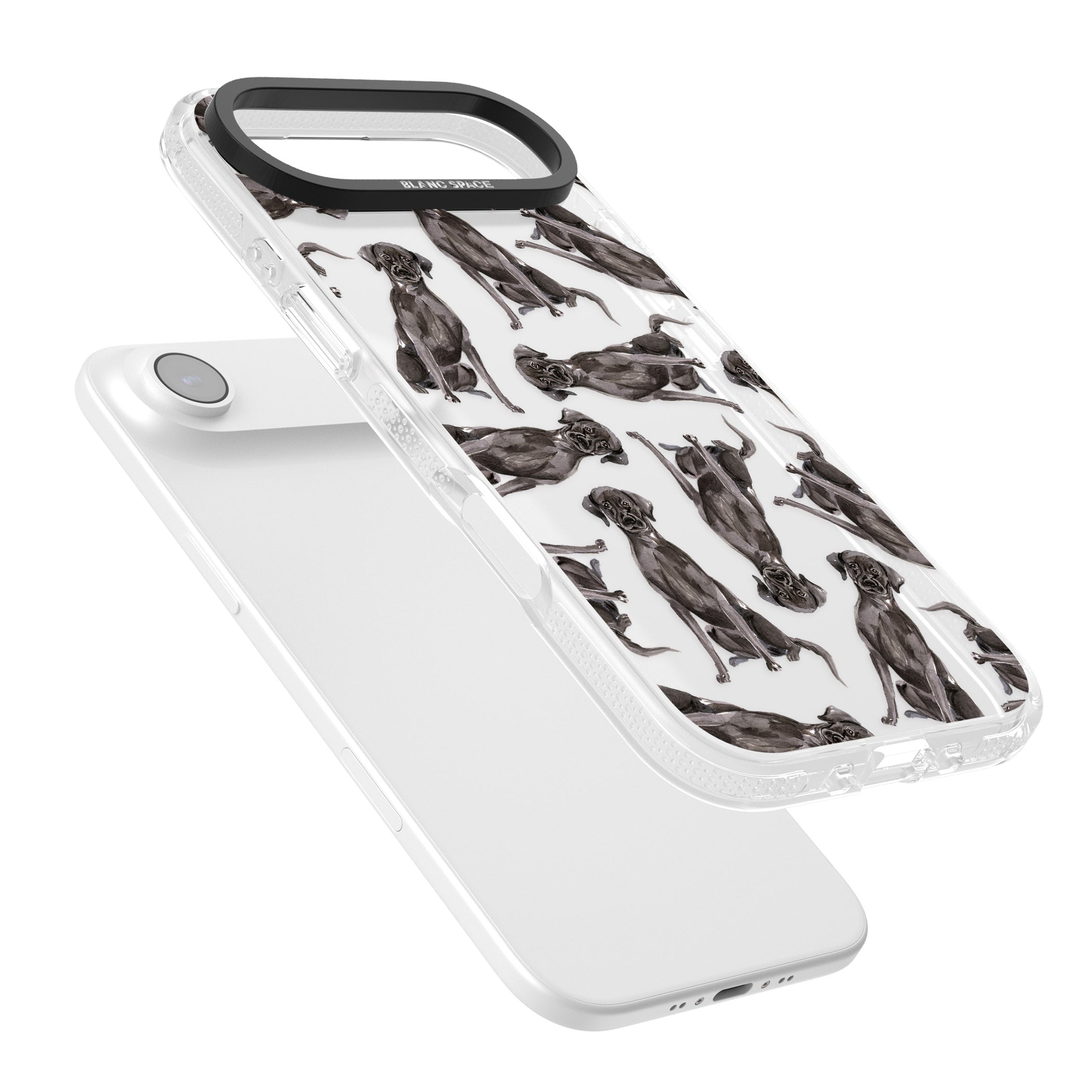 Black Labrador Watercolor Pattern iPhone 17 Air Impact Air Clear Phone Case Colours