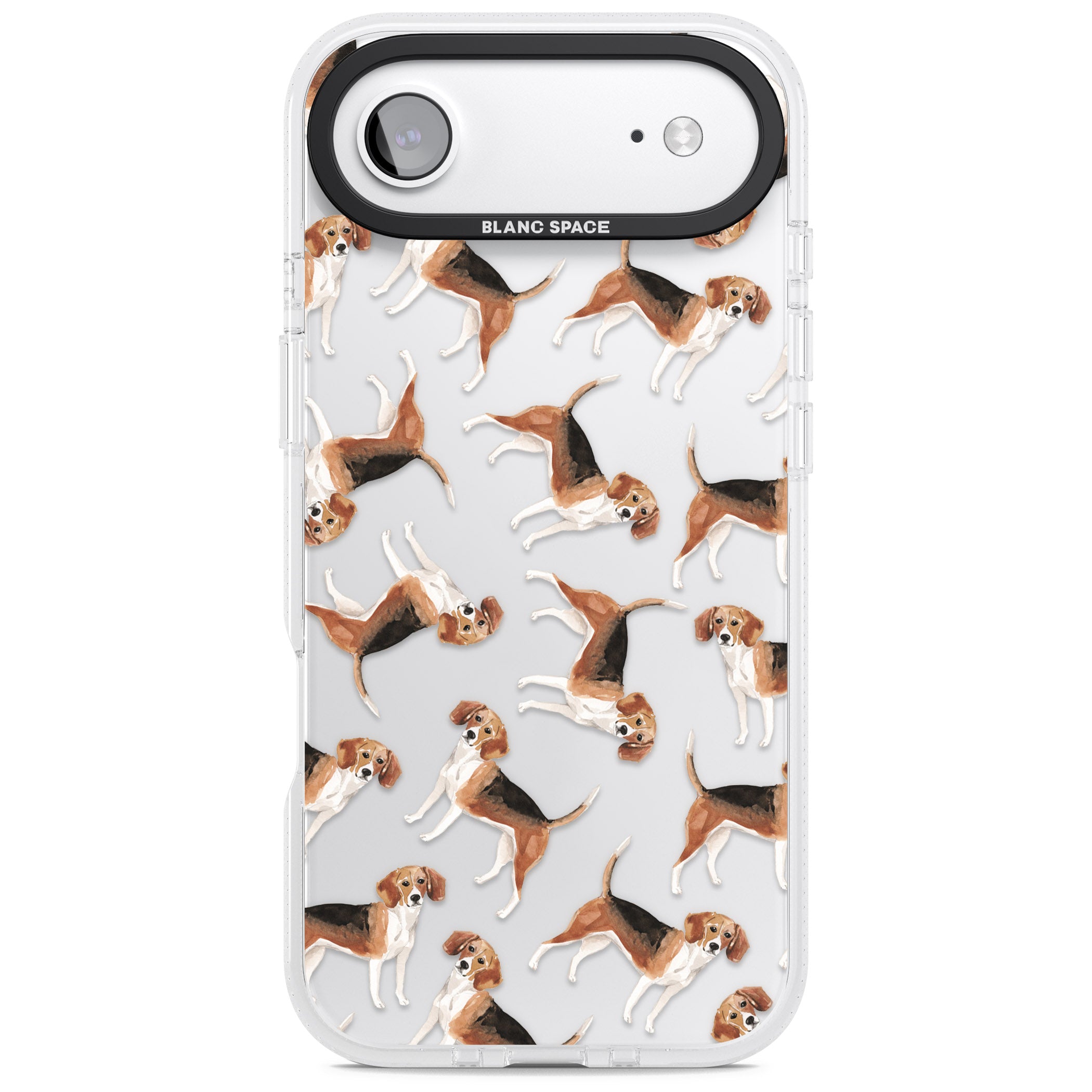 Beagle Watercolor Pattern iPhone 17 Air Impact Air Clear Phone Case
