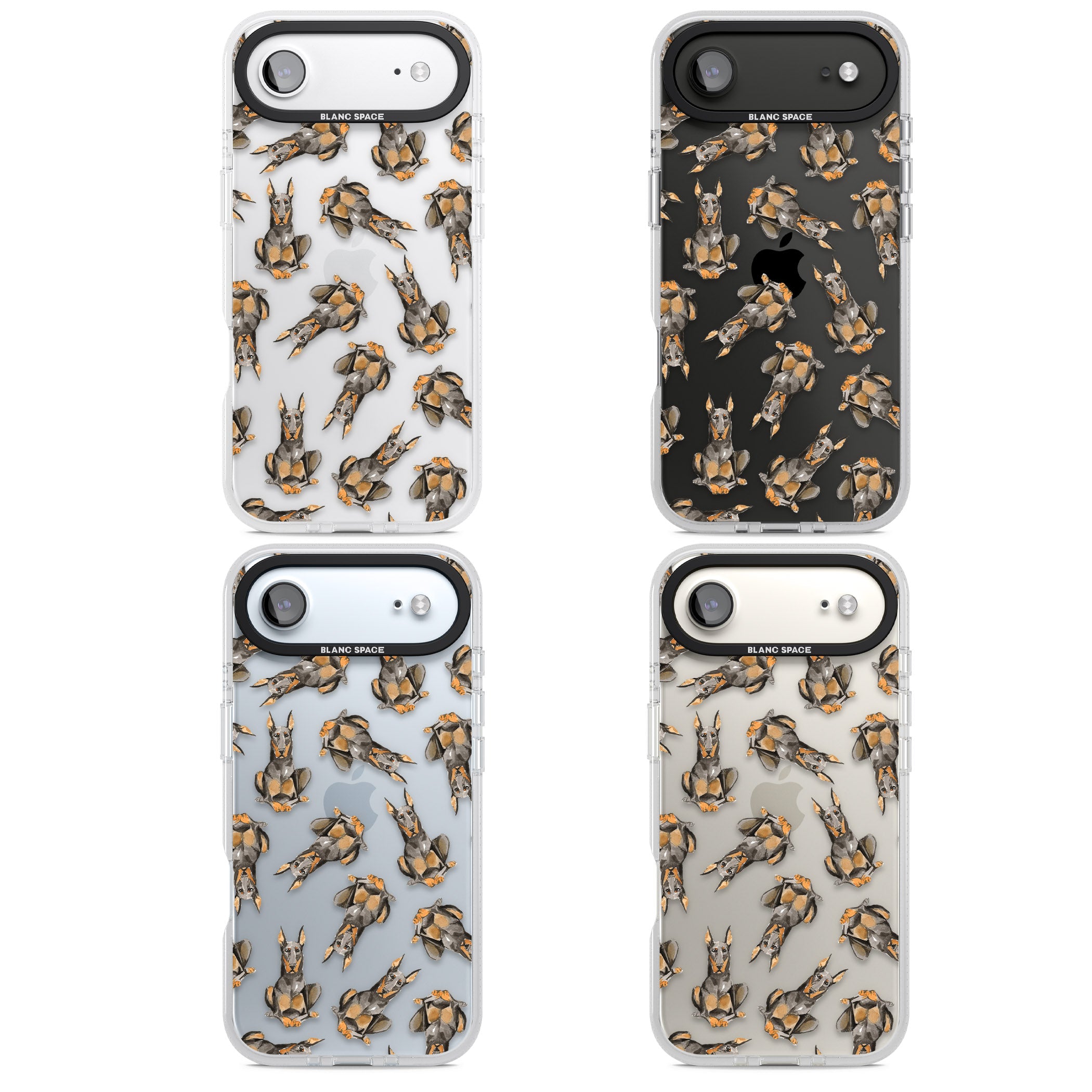 Doberman Watercolor Dog iPhone 17 Air Impact Air Clear Phone Case APT Impact Protection