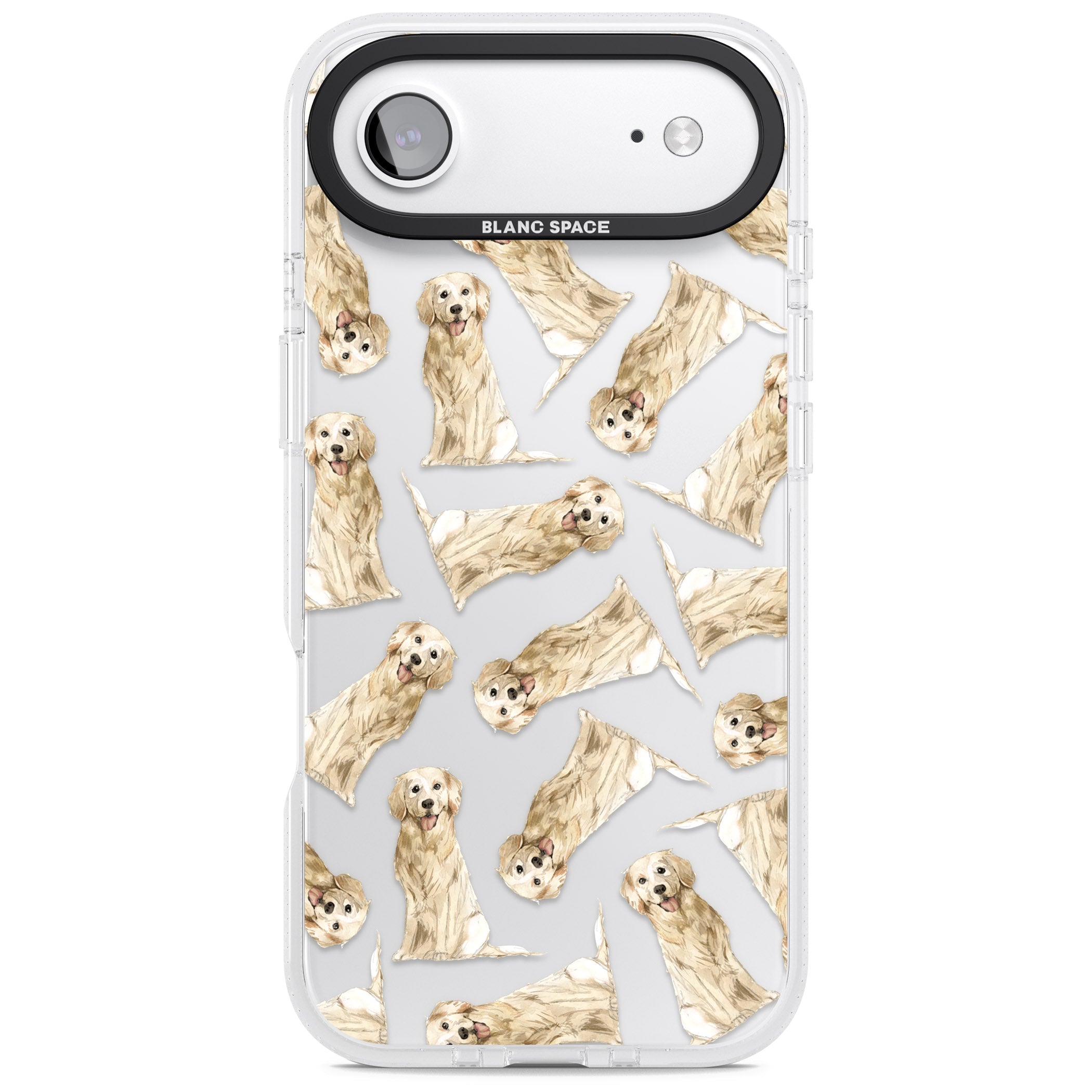 Golden Retriever Watercolor Pattern iPhone 17 Air Impact Air Clear Phone Case