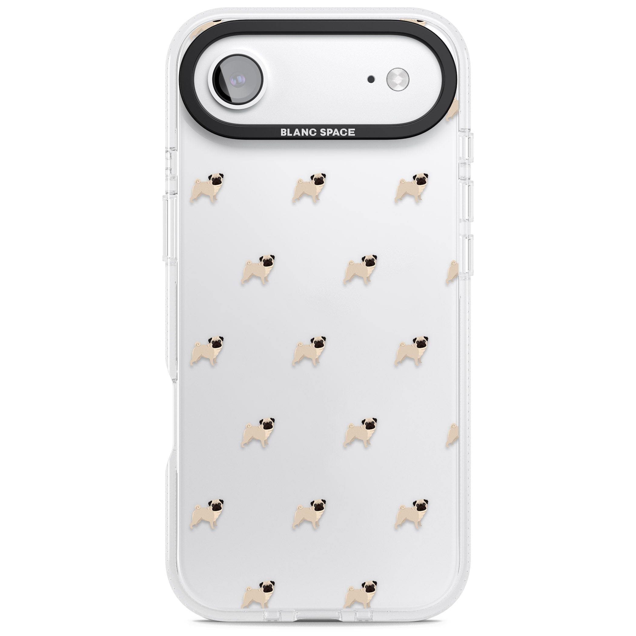 Pug Pattern iPhone 17 Air Impact Air Clear Phone Case