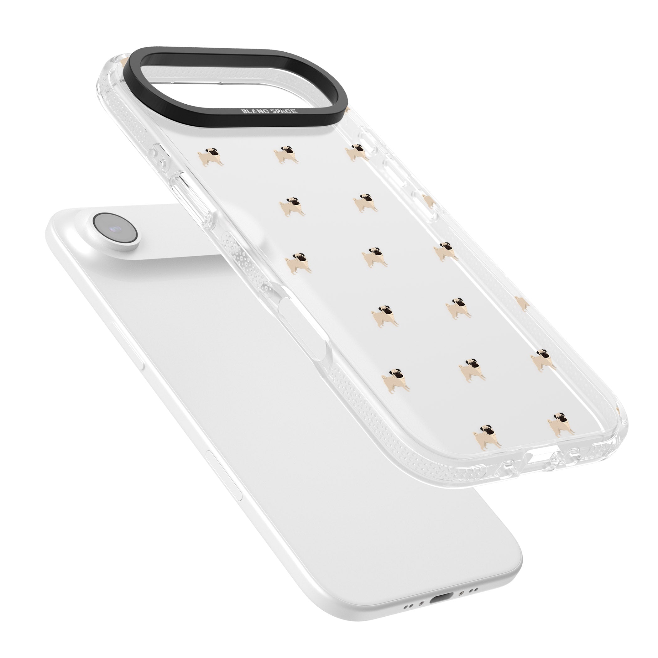 Pug Pattern iPhone 17 Air Impact Air Clear Phone Case Colours